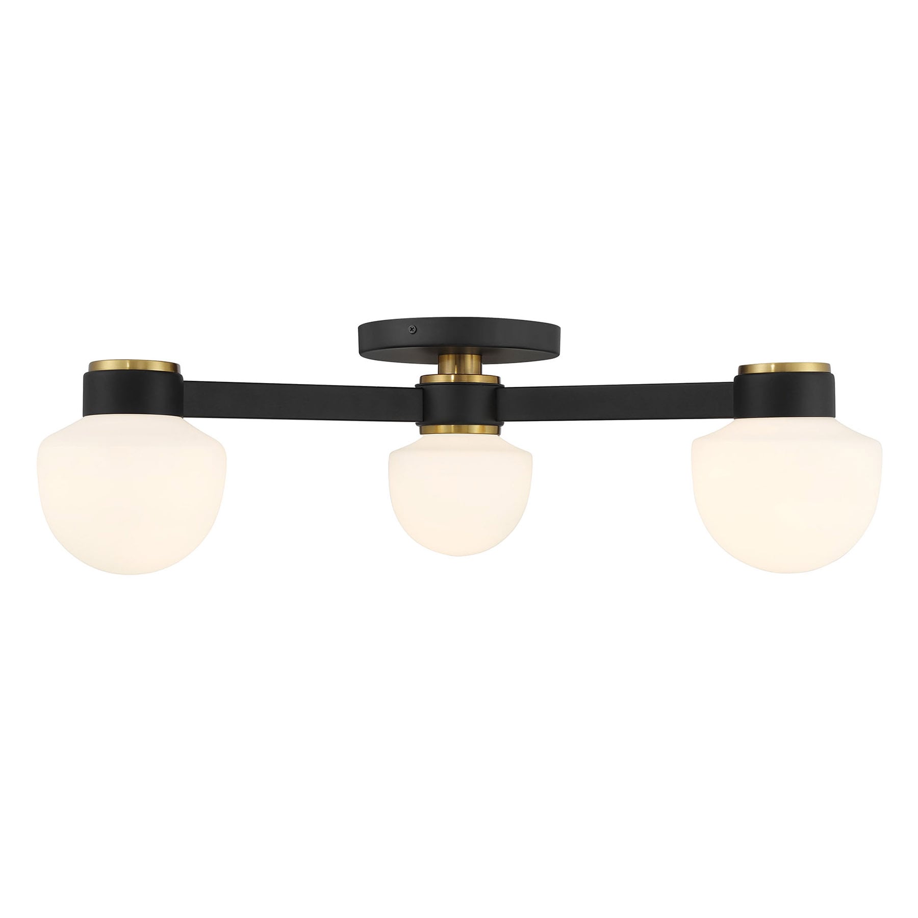 Meridian Lite Trends M60079MBKNB Meridian 3 -Light 30-in Matte Black Semi Flush Mount Light