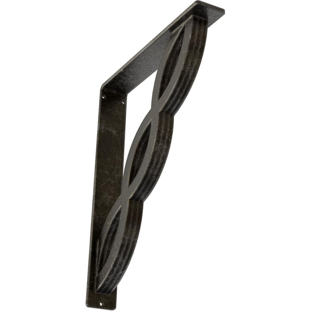 Ekena Millwork BKTM02X12X15TLOAWS Loera 12-in x 2-in x 15-in Gray Wrought iron Countertop support bracket