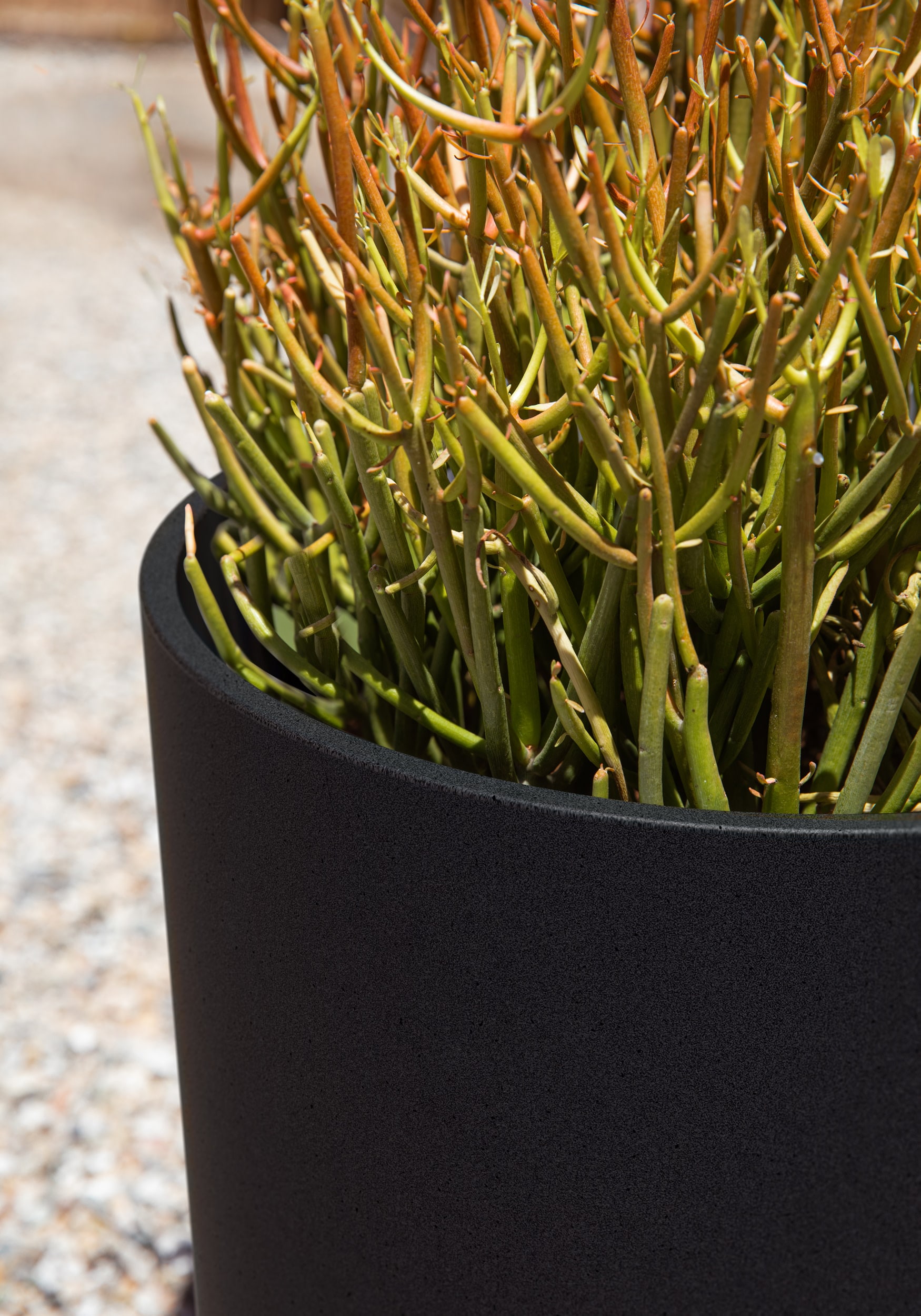 Kona 10" Black Plastic-Stone Outdoor Planter