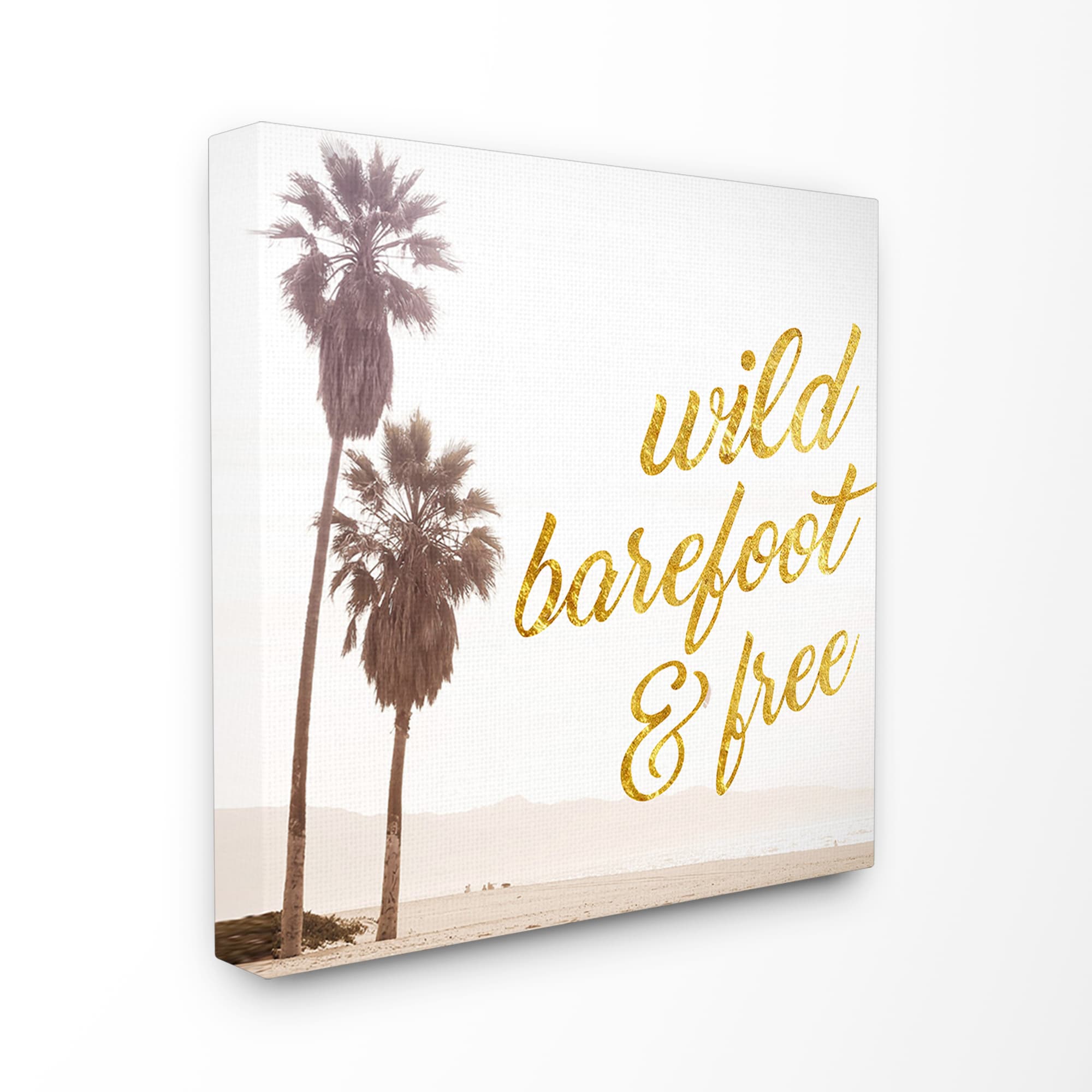 Stupell Industries STP-108-CN-24X24 Wild Barefoot and Free Cursive Typography Cynthia Alvarez 24-in H x 24-in W Abstract Print on Canvas