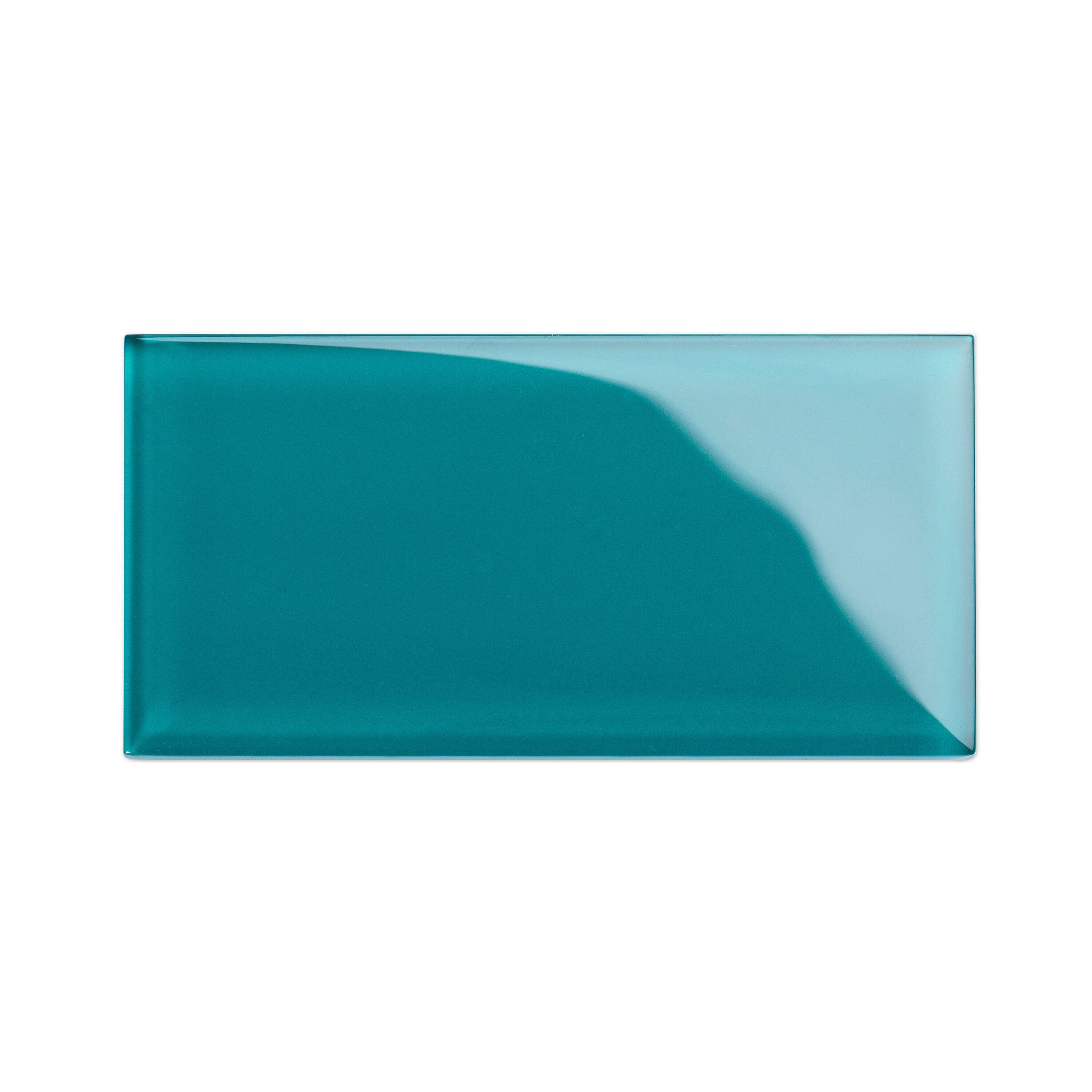 Giorbello Sample 6x12 Glass Subway Tiles Dark Teal 6 In X 12 In Glossy Glass Brick Subway Wall