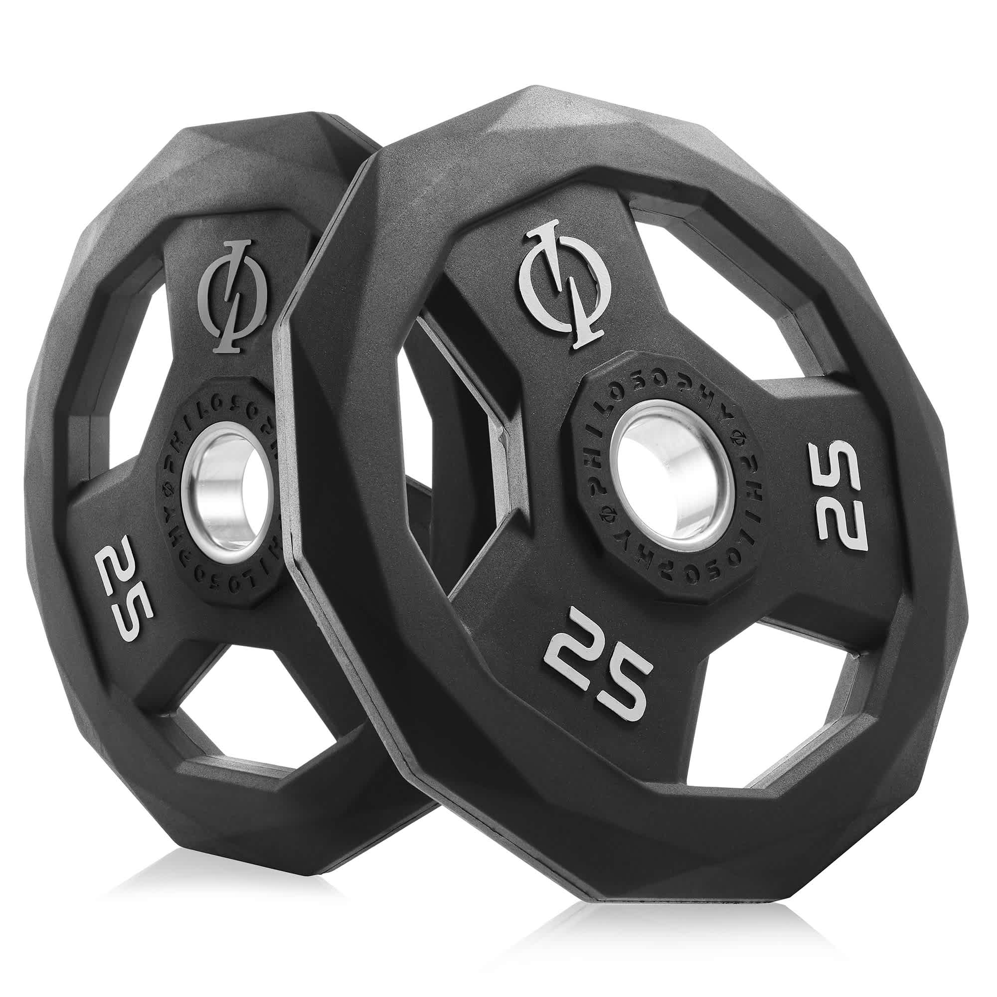 Philosophy Gym Set of 2 Rubber Coated 2-in Olympic Grip Weight Plates (25-lb each)