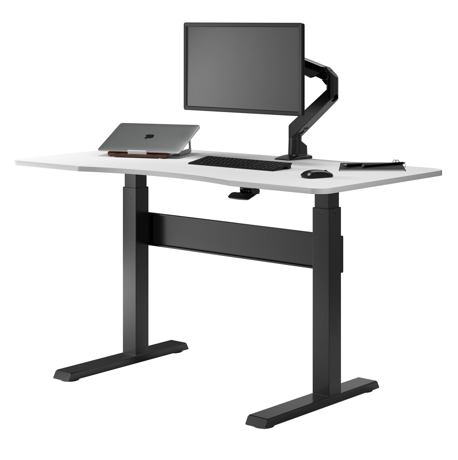 Desky -  Air Lift Zero Sit Stand Desk - White / Black