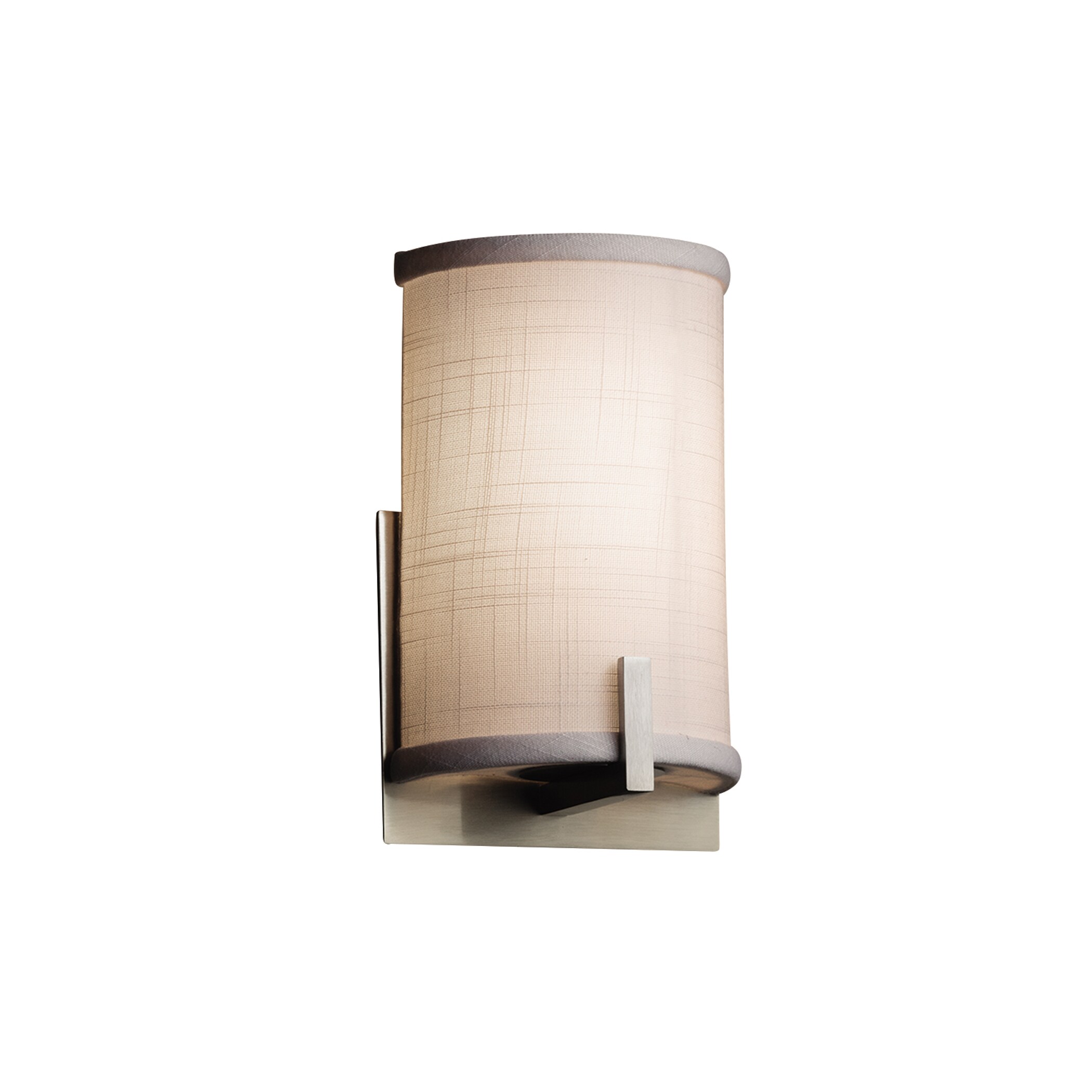 Justice Design Group FAB-5531-WH-NC-LED1 Textile 5.5-in W 1-Light Brushed Nickel Transitional LED Wall Sconce