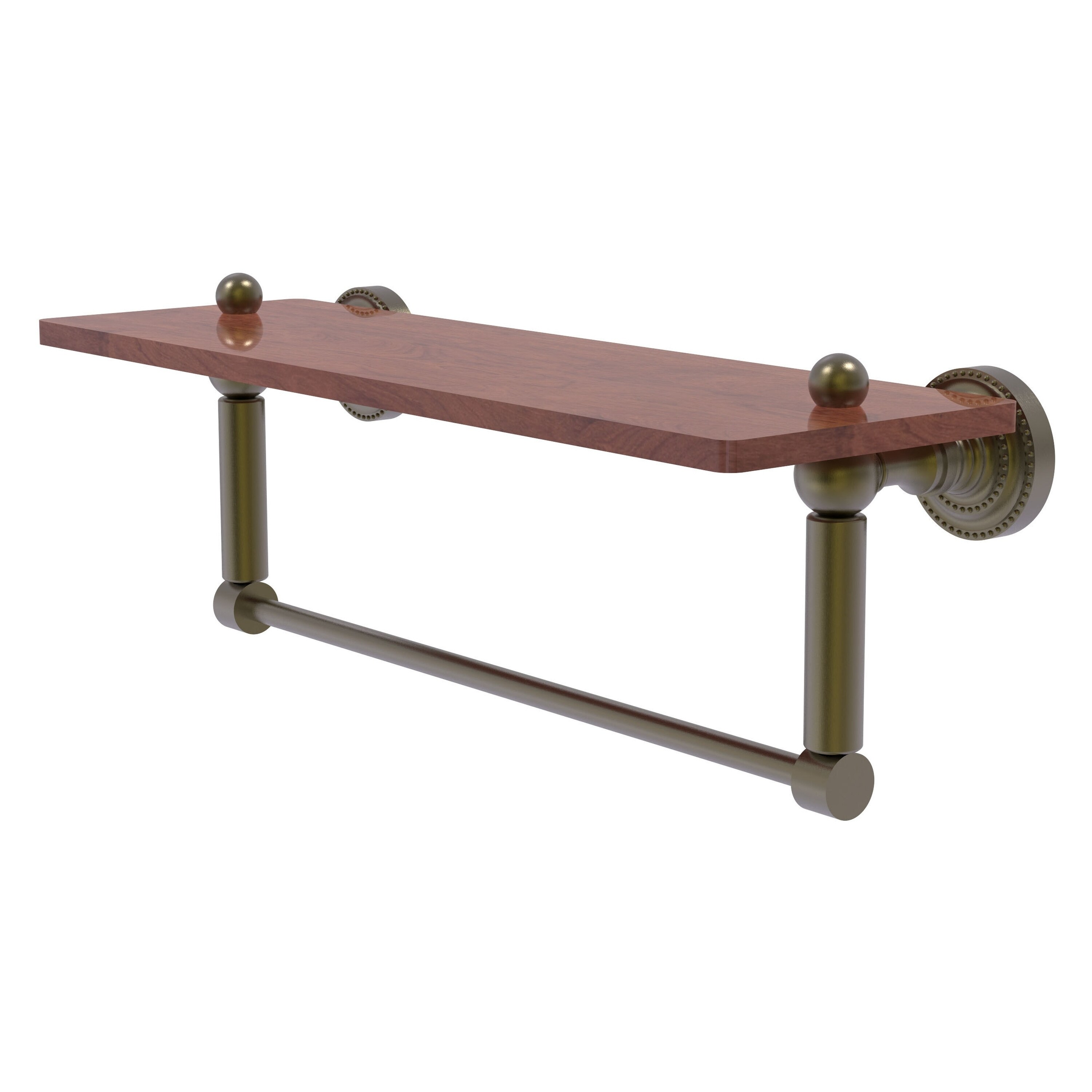Allied Brass DT-1TB-16-IRW-ABR Dottingham Antique Brass Wall mount Bathroom Shelf ( 16-in x 5-in x 5-in )