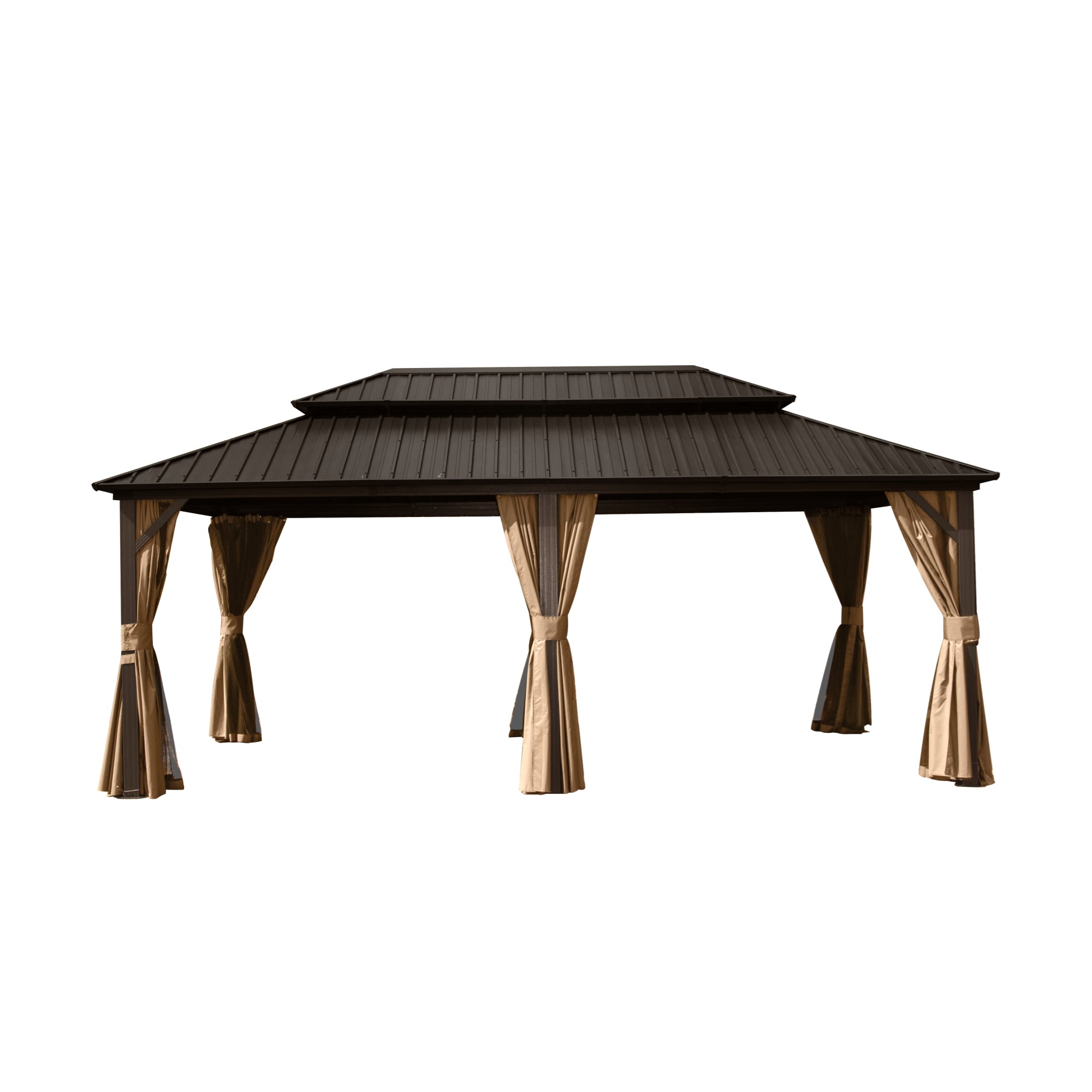 JIMSMAISON BOCPCG33BRO 18-ft x 12-ft Brown Rectangle Hardtop Steel Roof