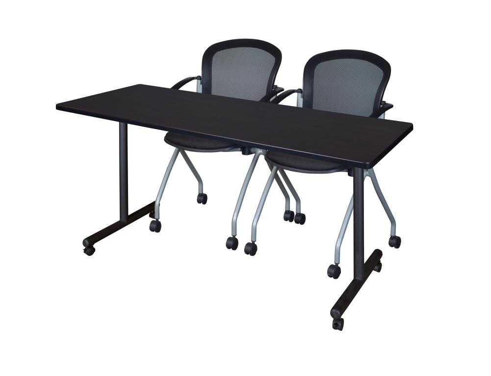 Regency MKTRCC6024MW23BK Training Brown 4-Person Training Table (60-in W x 29-in H)