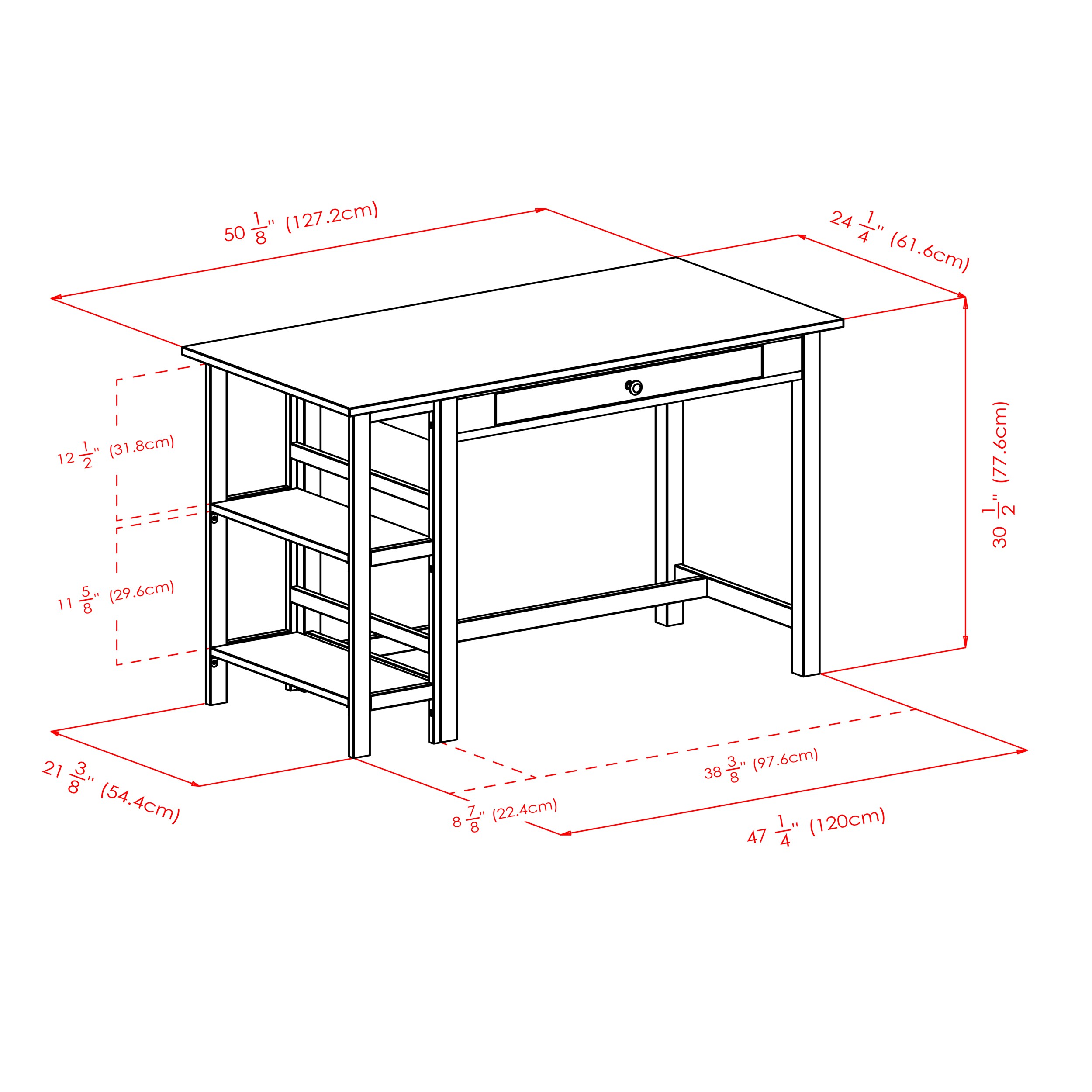 Winsome Wood Velda 50.08-in Brown Traditional Writing Desk in the Desks ...