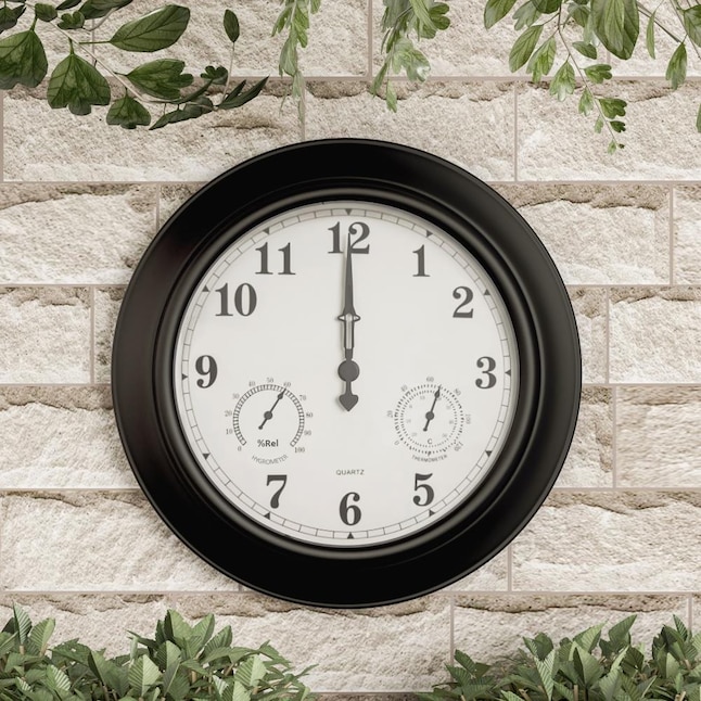 Nature Spring Wall Clock Thermometer, Indoor Outdoor Thermometer And Clock