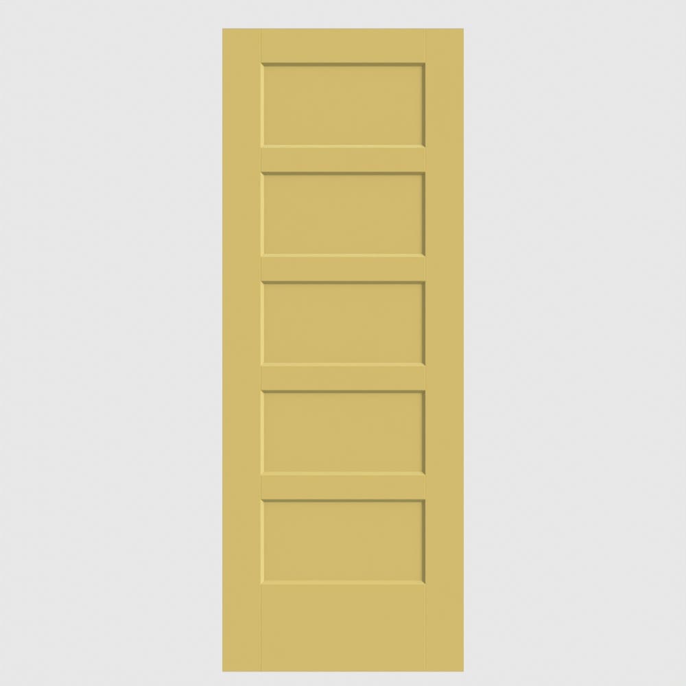 Masonite 640484 Bayshore 30-in x 80-in Marigold 5-panel square Smooth Solid core Primed Molded composite Slab Door