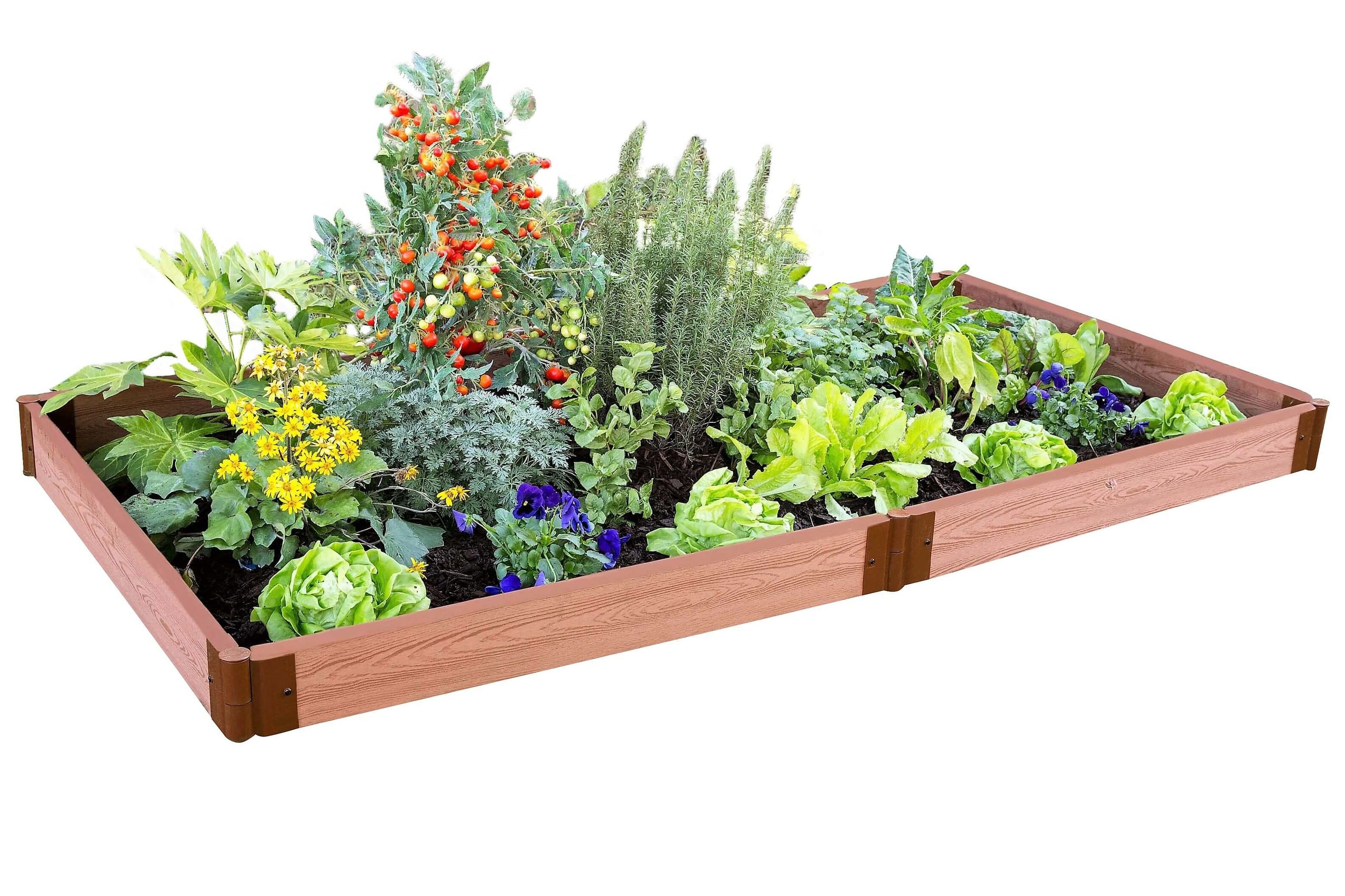 Frame It All 300001090 48-in W x 96-in L x 5.5-in H Classic Sienna Composite Raised Garden Bed