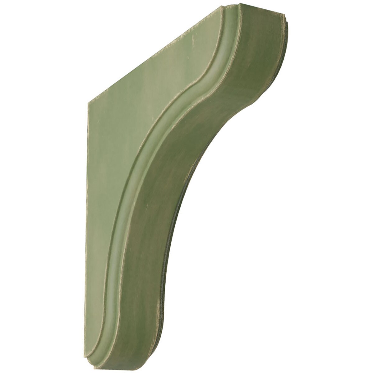Ekena Millwork BKTWD02X08X08EAGR Eaton 1-3/4-in x 7-1/2-in x 7-1/2-in Rubberwood Green Wood Standard Bracket