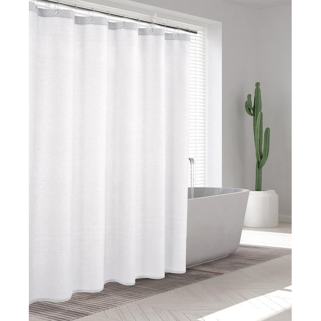Cotton Silver Solid Shower Curtain, 54 X 72 Cotton Shower Curtain