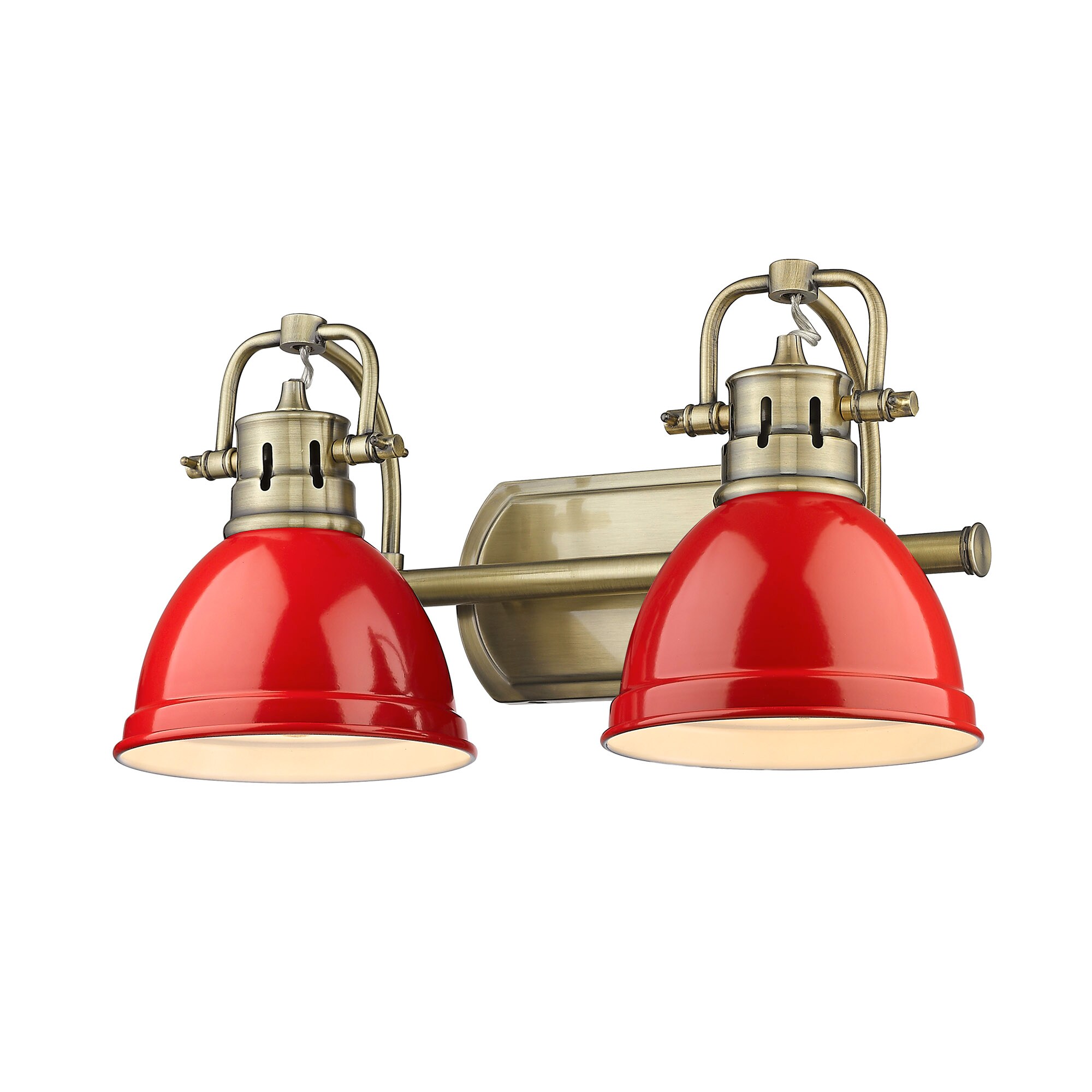 red bathroom light fixture