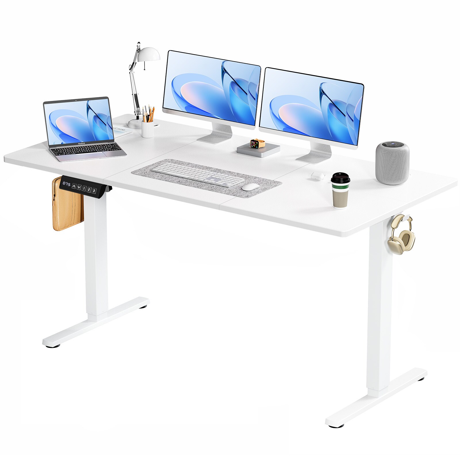 Flynama L-P277633 63-in White Modern/Contemporary Computer desk
