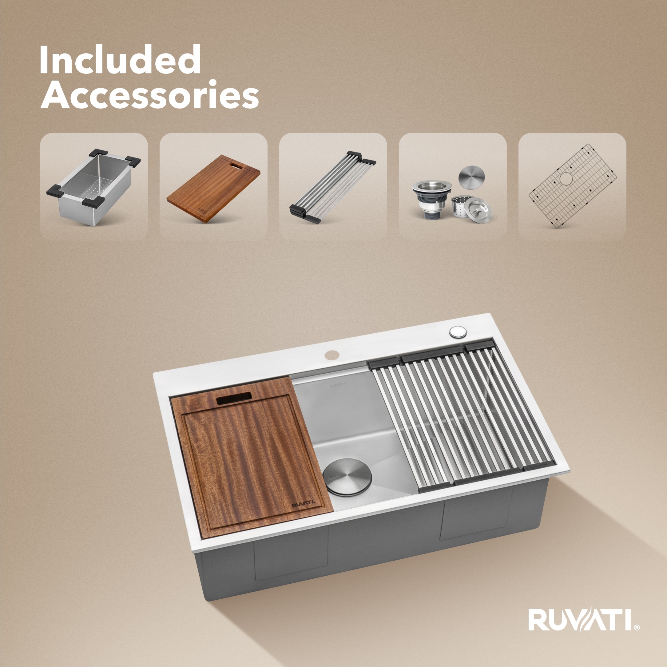 Ruvati RVH8030 Kitchen-Sinks - View #3