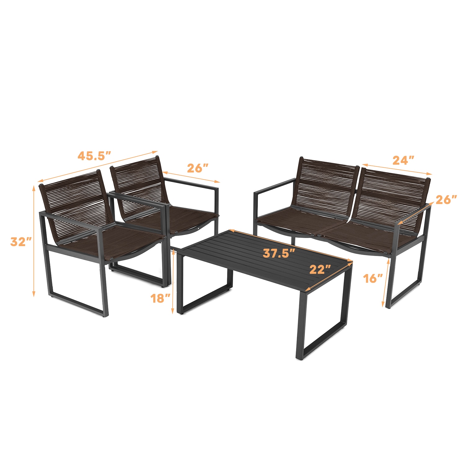WELLFOR OUS64412 Patio-Conversation-Sets - View #2