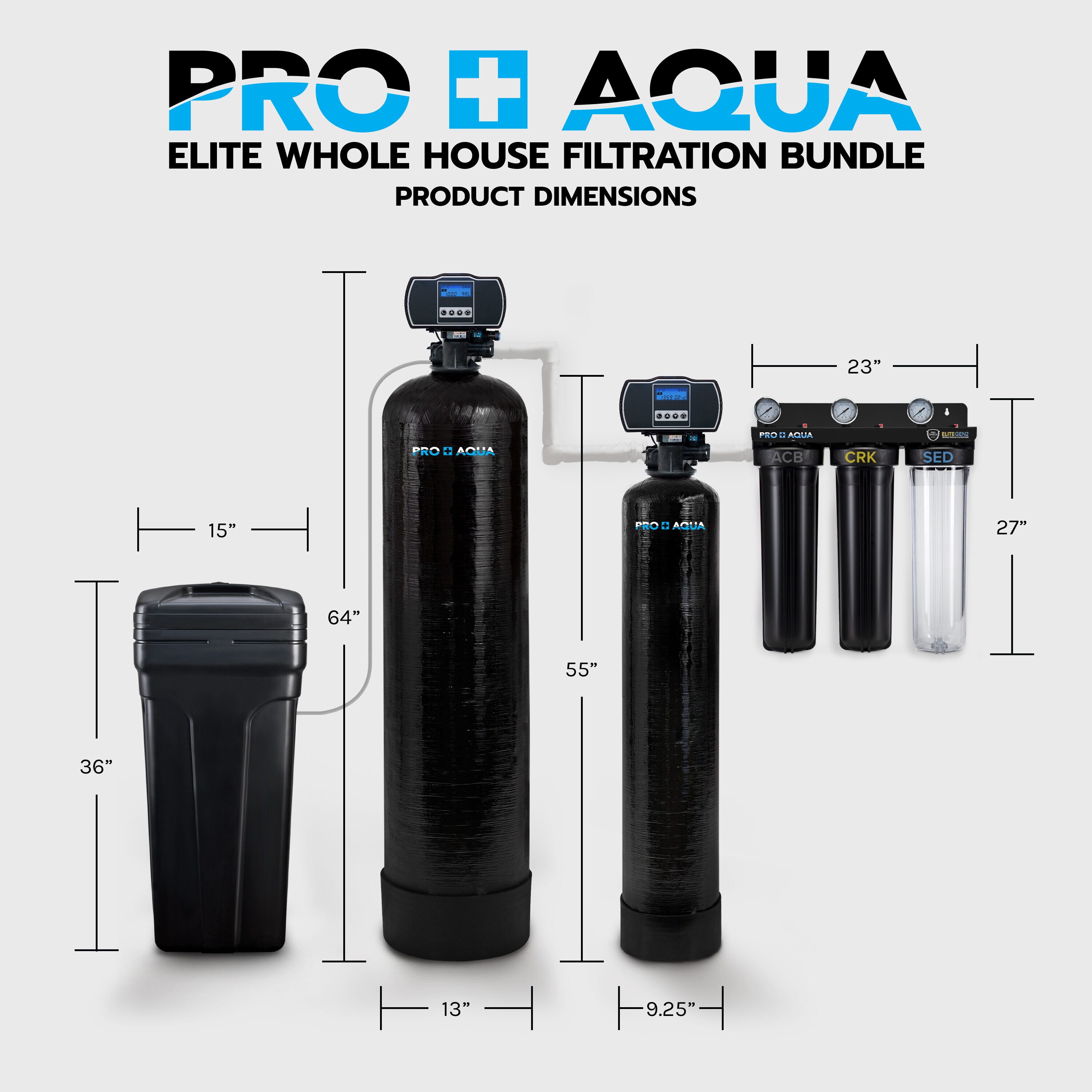 PRO+AQUA WS-P-16 Portable RV Water Softener 16,000 Grain PRO