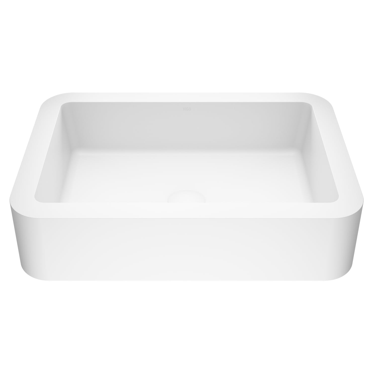 VIGO VG04002 Petunia Matte stone Vessel Rectangular Modern Matte white Bathroom Sink ( 23-in x 16-in )