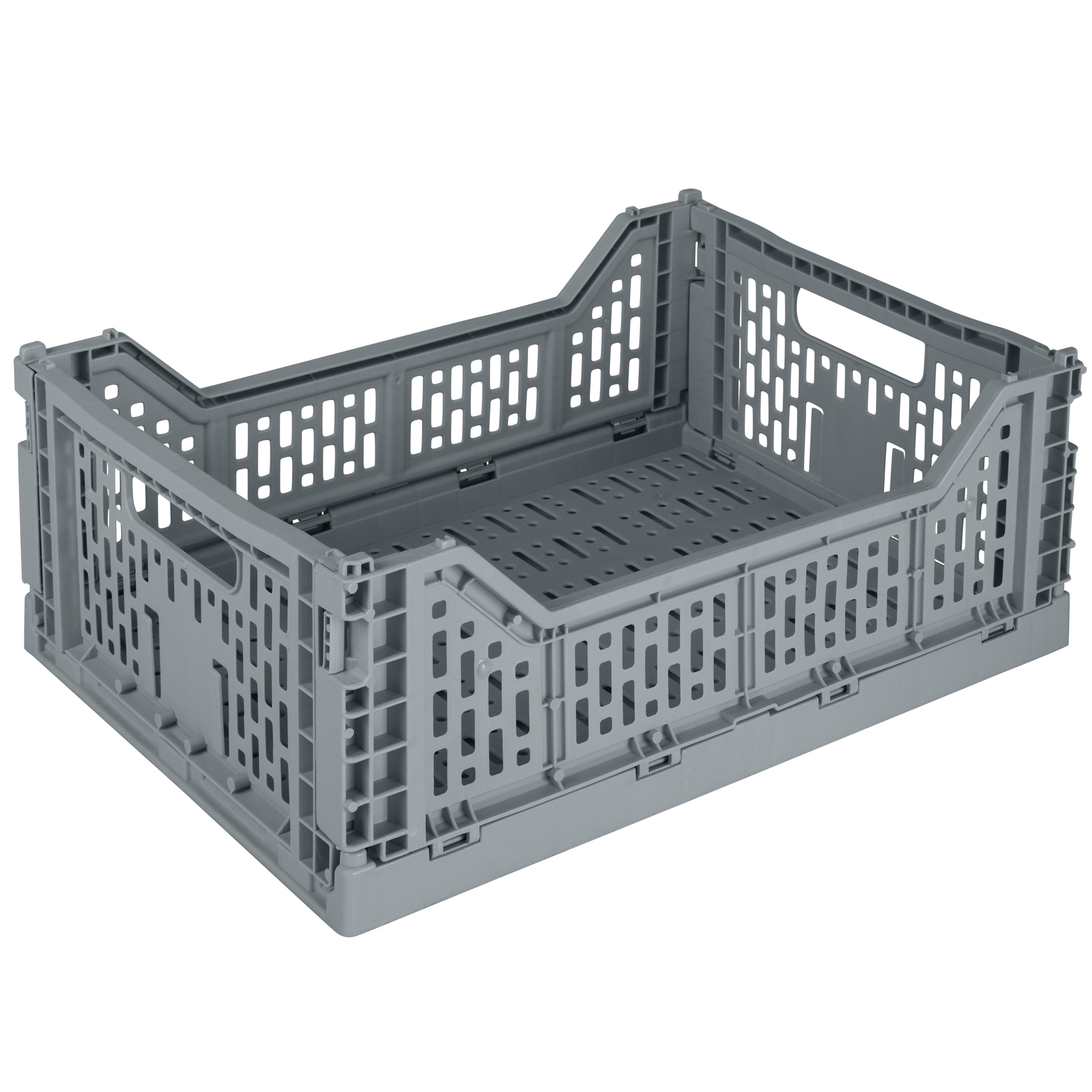 Simplify 21327-GREY ( 11.81-in W x 5.7-in H x 15.75-in D ) Grey Plastic Collapsible Stackable Bin