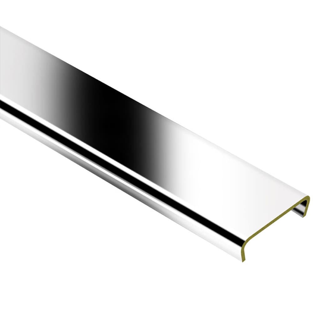 Schluter Systems DL625MC Designline 0.25-in W x 98.5-in L Chrome-Plated Solid Brass Brass Border Tile Edge Trim