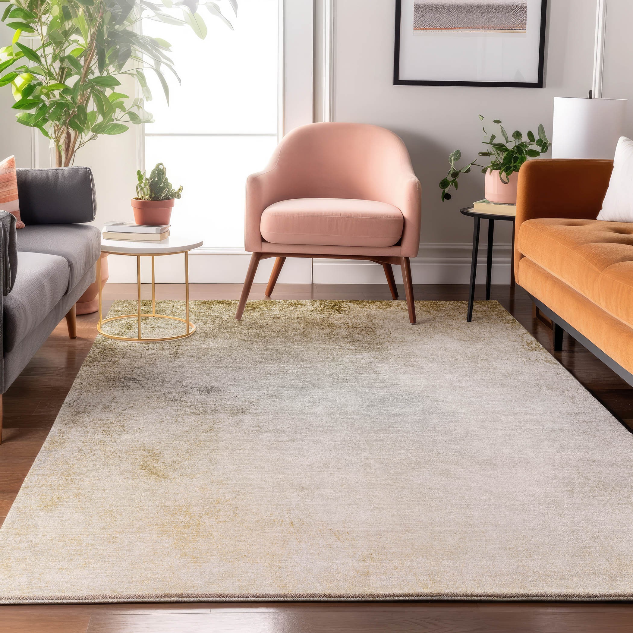 Addison Rugs AMF601TP3X5 Mayfield AMF601TP 3 x 5 (ft) Loomed Polyester Taupe Rectangular Indoor Geometric Machine washable Area rug