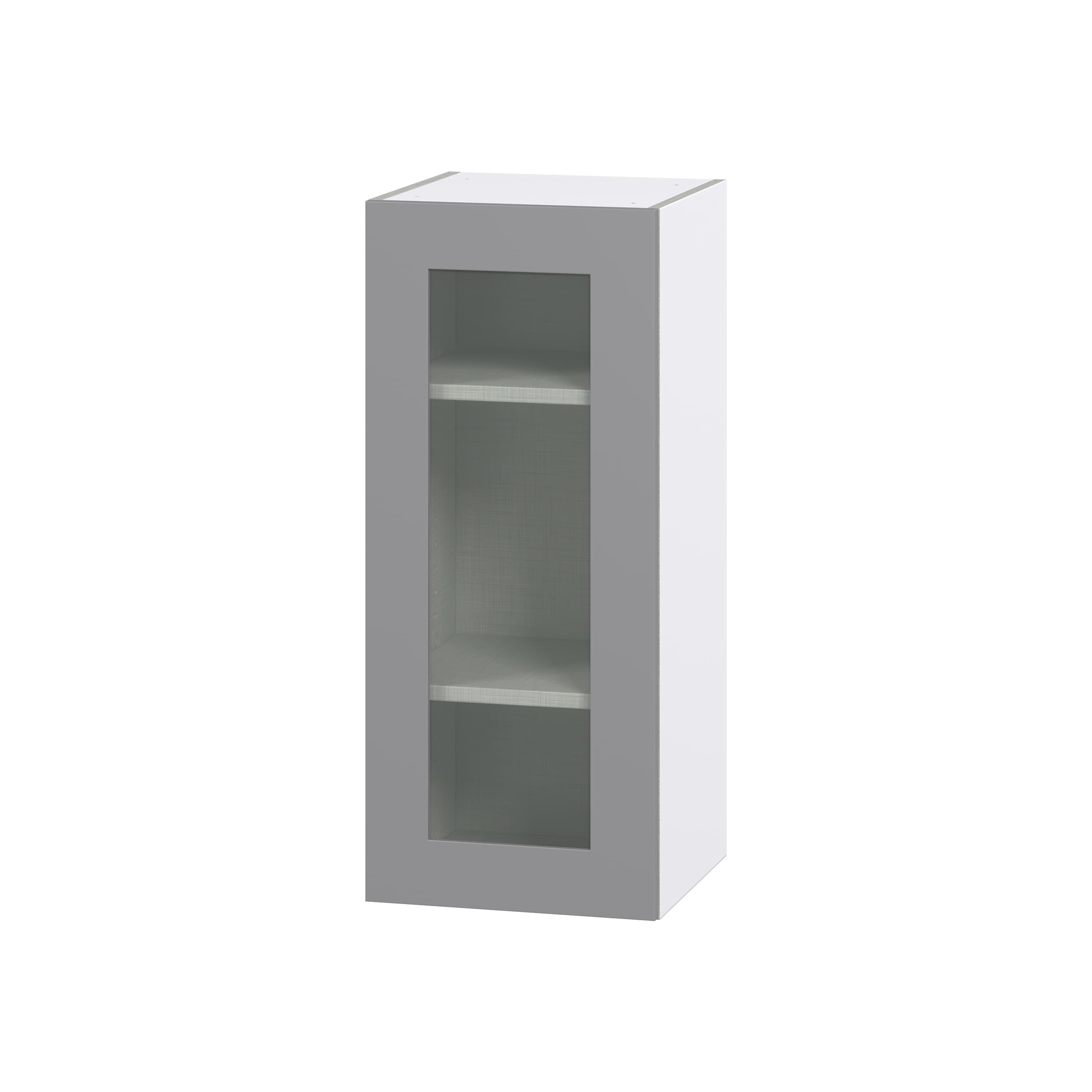 Hugo&Borg DSWG1535(L/R)-BM Beaumont 15-in W x 35-in H x 14-in D Slate Gray Wall Fully assembled Cabinet (Glass Panel Shaker)