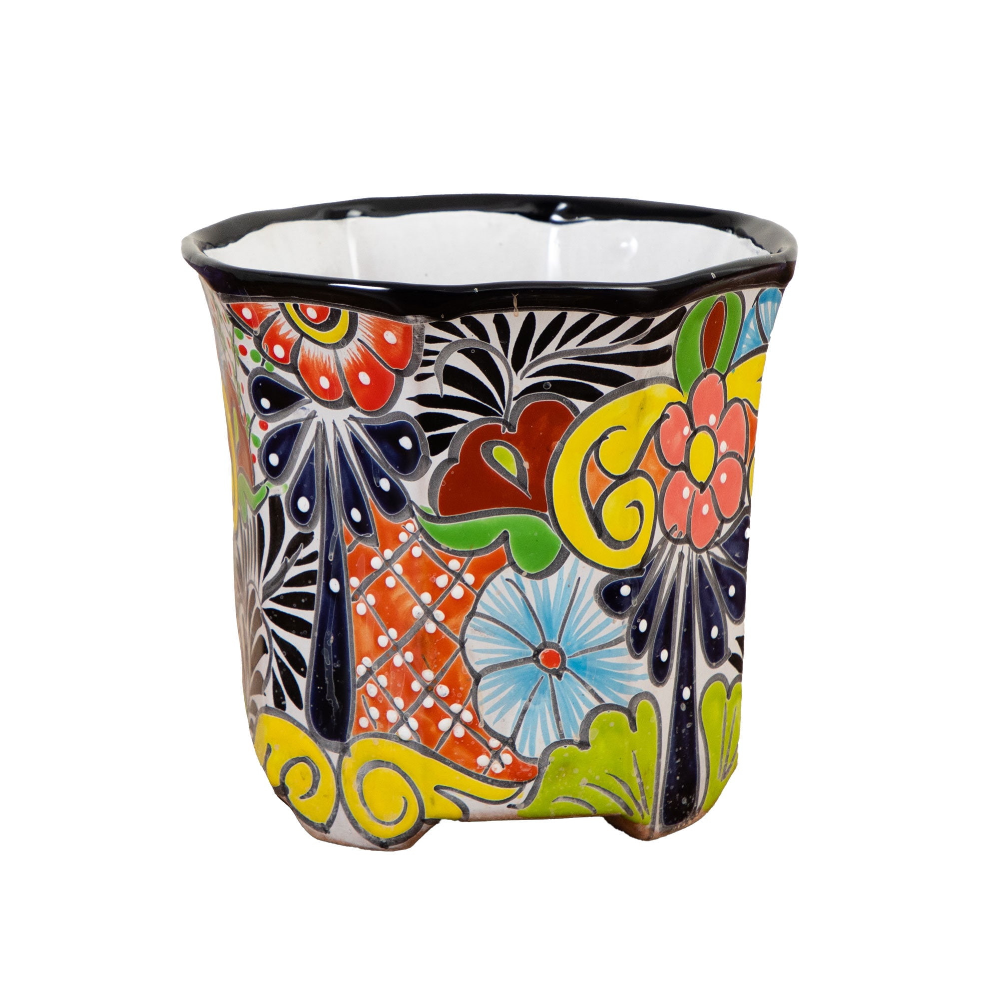 Nearly Natural 7550-S1 Round 10-in W Small Multiple colors/finishes Ceramic Indoor Planter with Drainage Holes