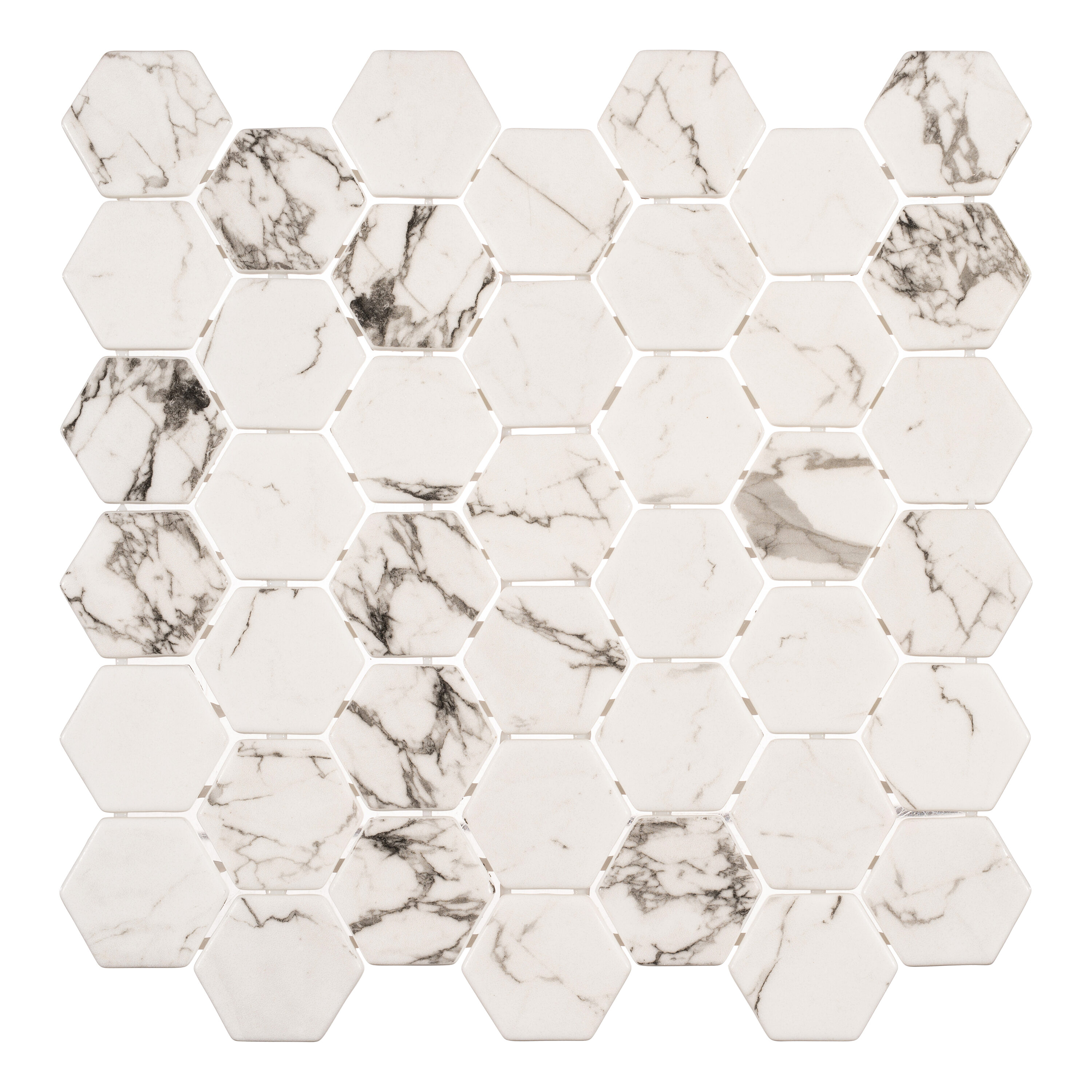 Andova Tiles ANDSCU547 SCULPT Venice 11-in x 11-in Matte Recycled Glass Patterned Hexagon Mosaic Floor and Wall Tile (6.48-sq. ft/ Carton)