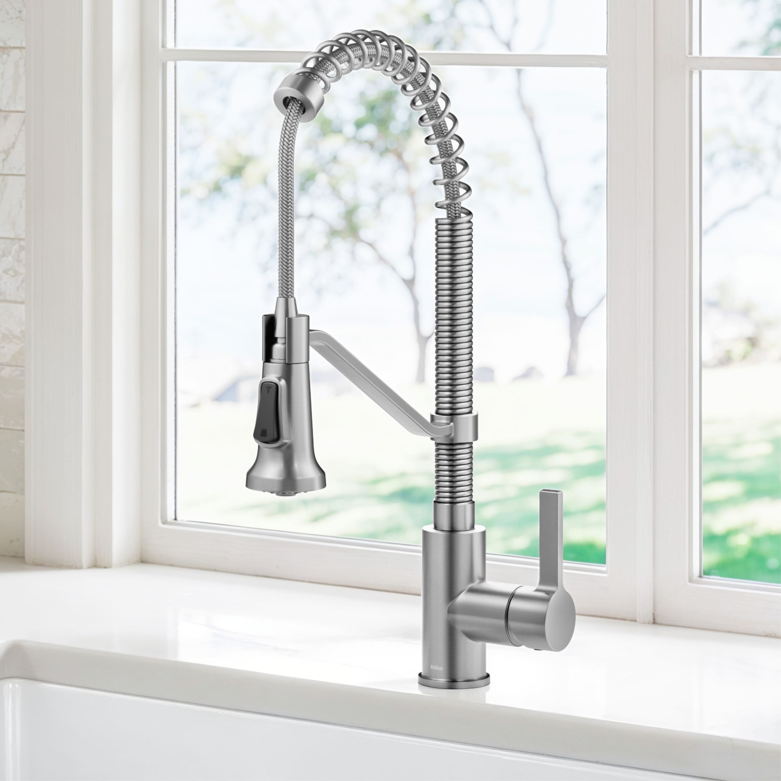 Britt Spot-Free Stainless Steel Commercial Style Pull-Down Kitchen Faucet