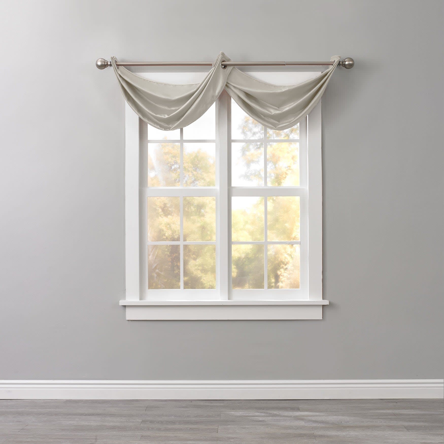 BrylaneHome - BH Studio Room-Darkening Waterfall Grommet Valance