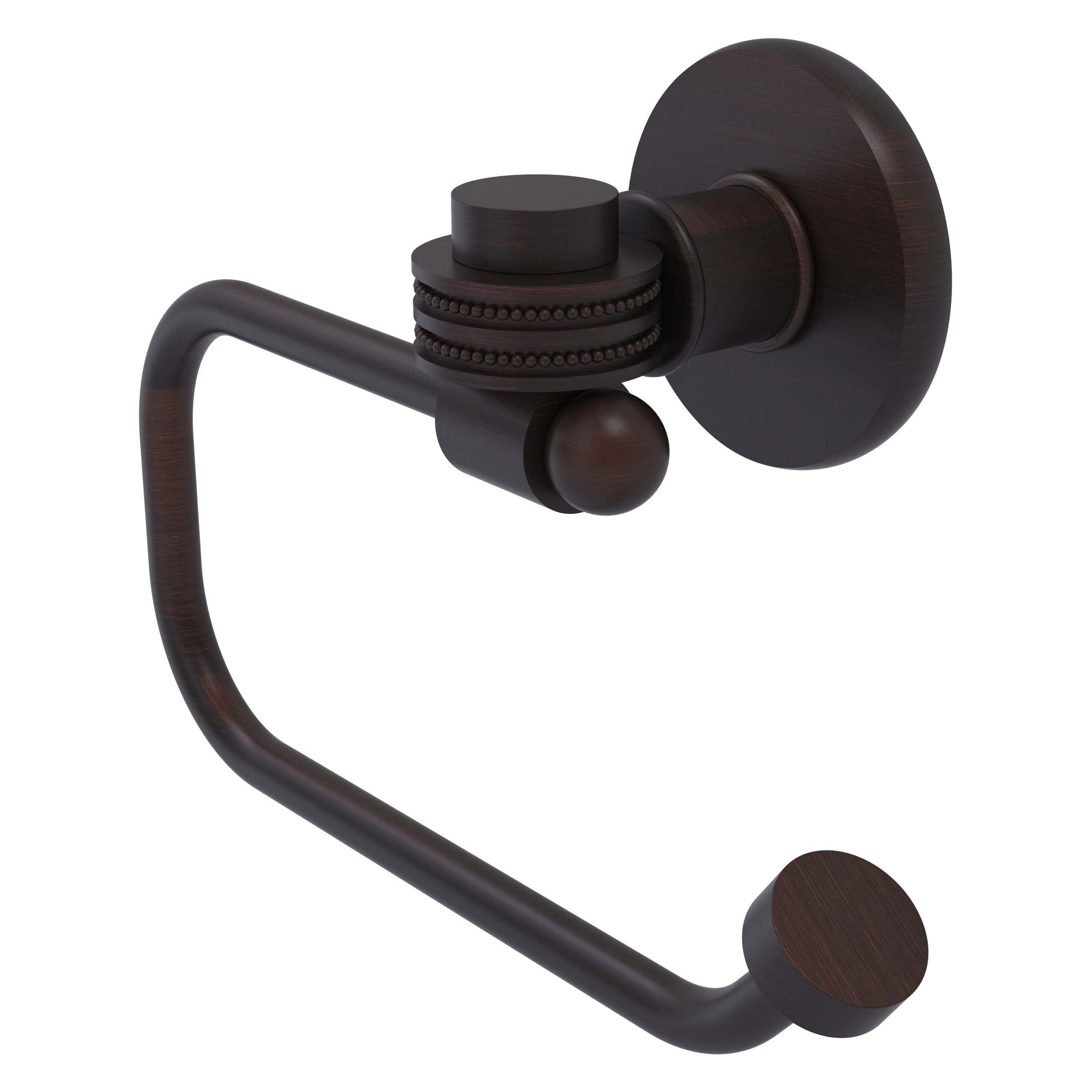 Allied Brass 2024ED-VB Continental Venetian Bronze Wall mount Single post Toilet Paper Holder 1 -Rolls with Storage