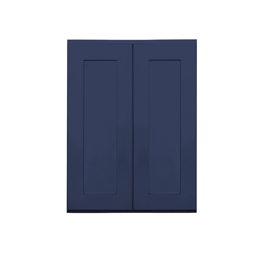RELIABILT LS-SN-W3036B Creston 30-in W x 36-in H x 12-in D Navy Blue Wall Ready to assemble Plywood Cabinet (Recessed Panel Shaker)