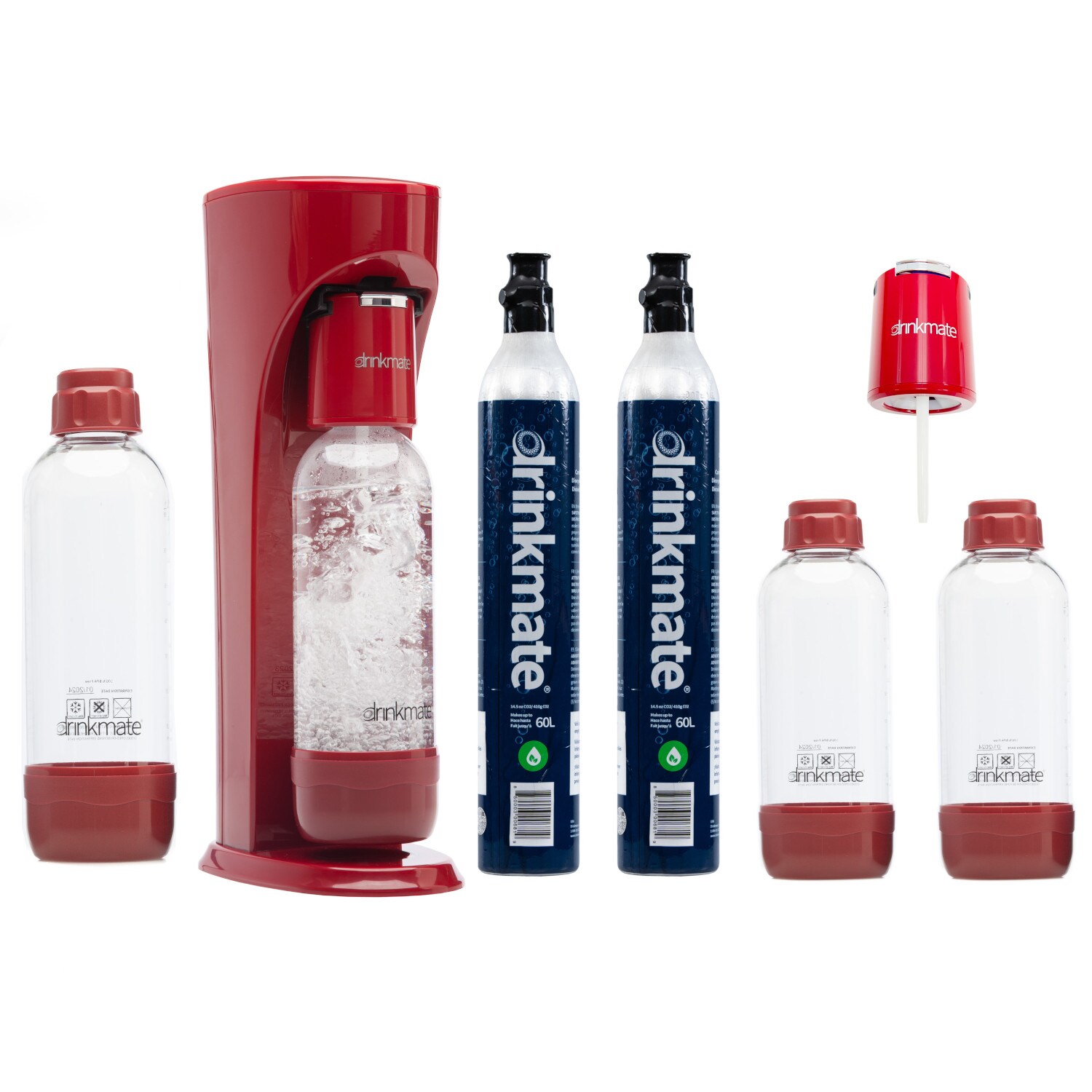 Drinkmate OmniFizz Royal Red Soda Maker - Carbonates Any Drink, Party ...