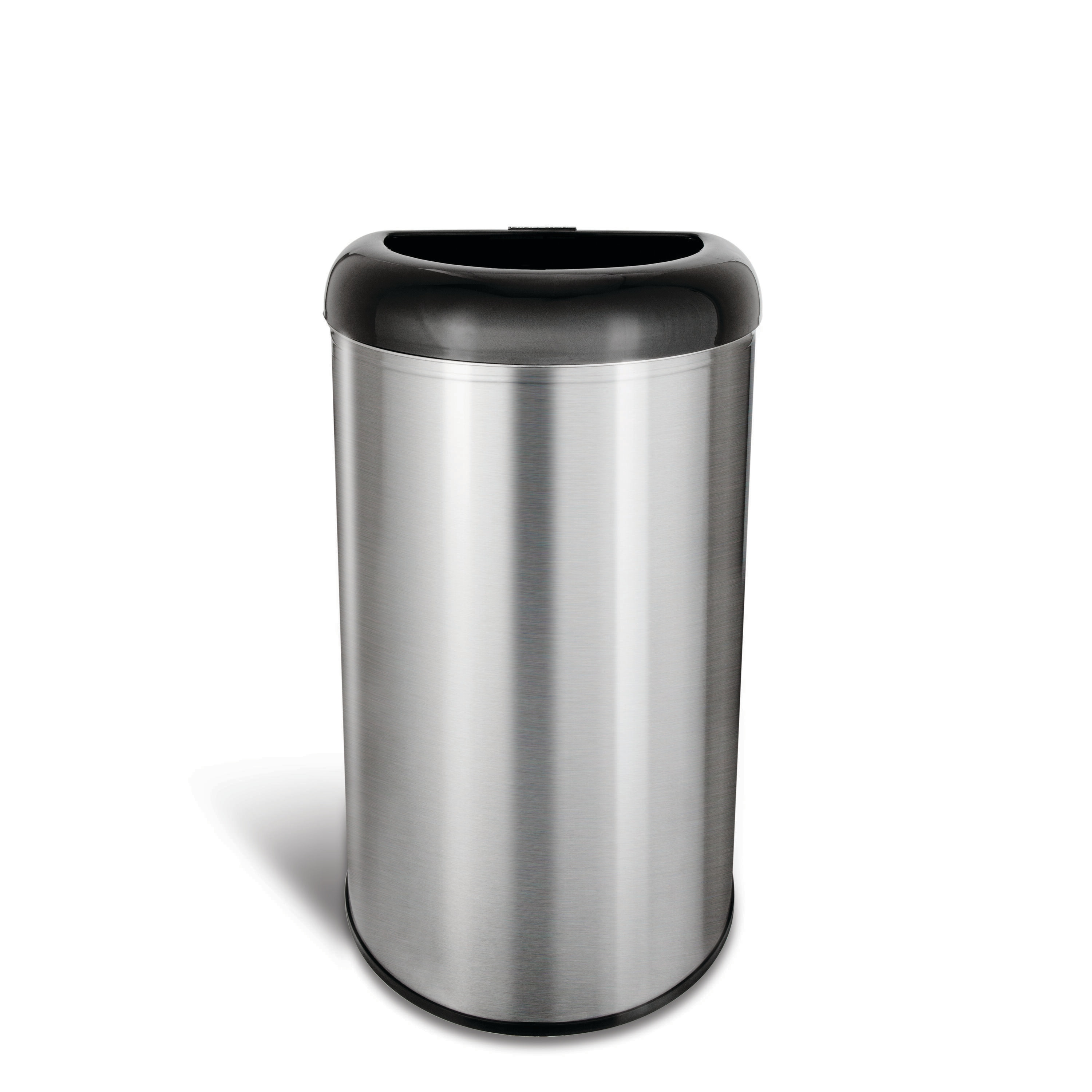 NINESTARS OTT-50-19BK 50-Liter Silver Steel Indoor/Outdoor Kitchen Lidless Trash Can