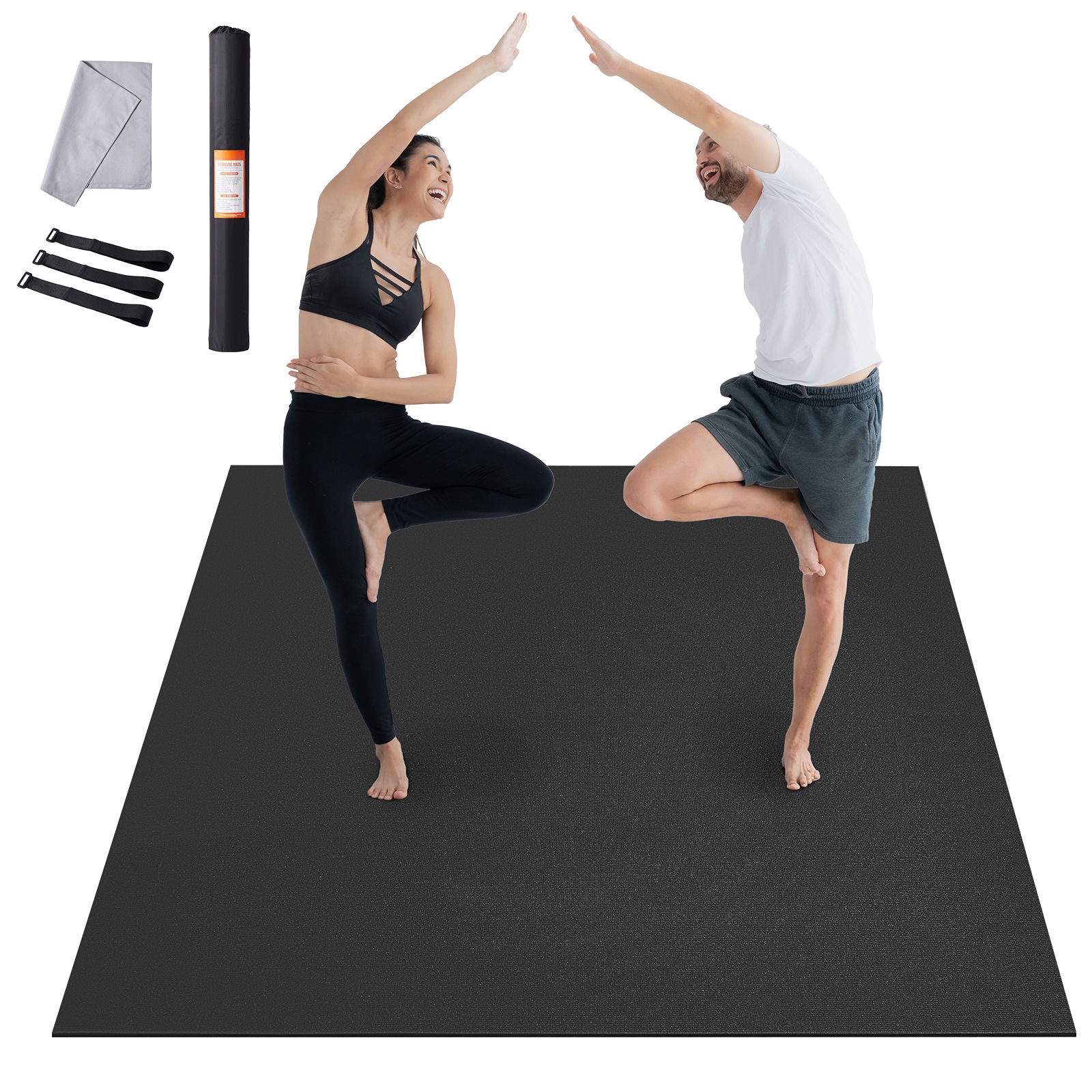 VEVOR SCDXYJD6YC1005209V0 Exercise Mat  Non Slip High Density Premium Yoga Mat  Exercise Yoga Mat for Men Women  Fitness and Exercise Mat with Bag and Carry Strap  for All Types of Home Yoga  Pilate and Floor Workout (10x6ft)