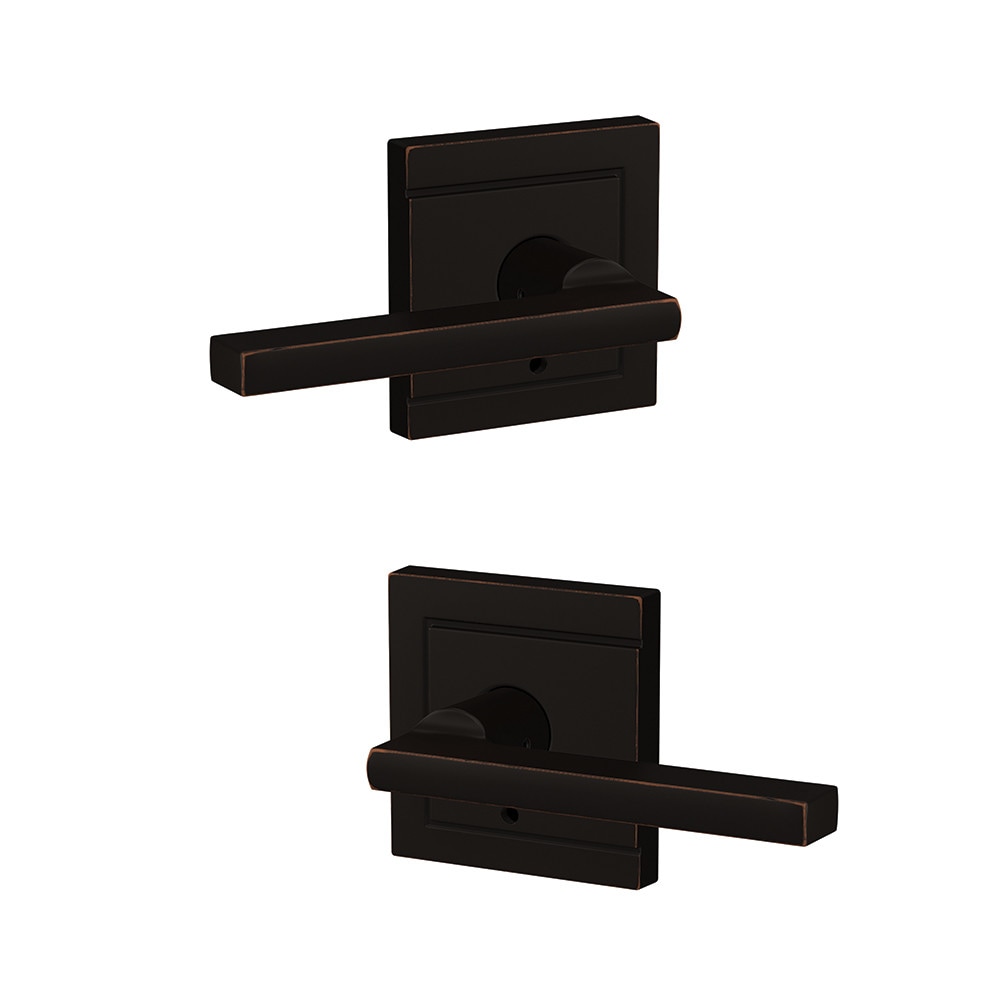 Schlage Custom Latitude- Upland Aged Bronze Universal Interior Hall/Closet  Dummy Door Handle in the Door Handles department at