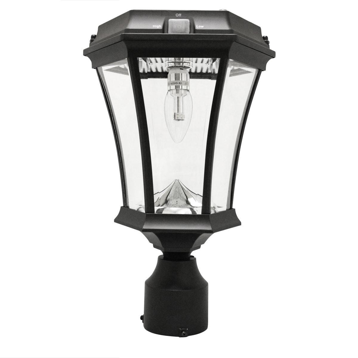 Gama Sonic Victorian Bulb 15-in Black Traditional Post Light in the Post  Light Parts department at