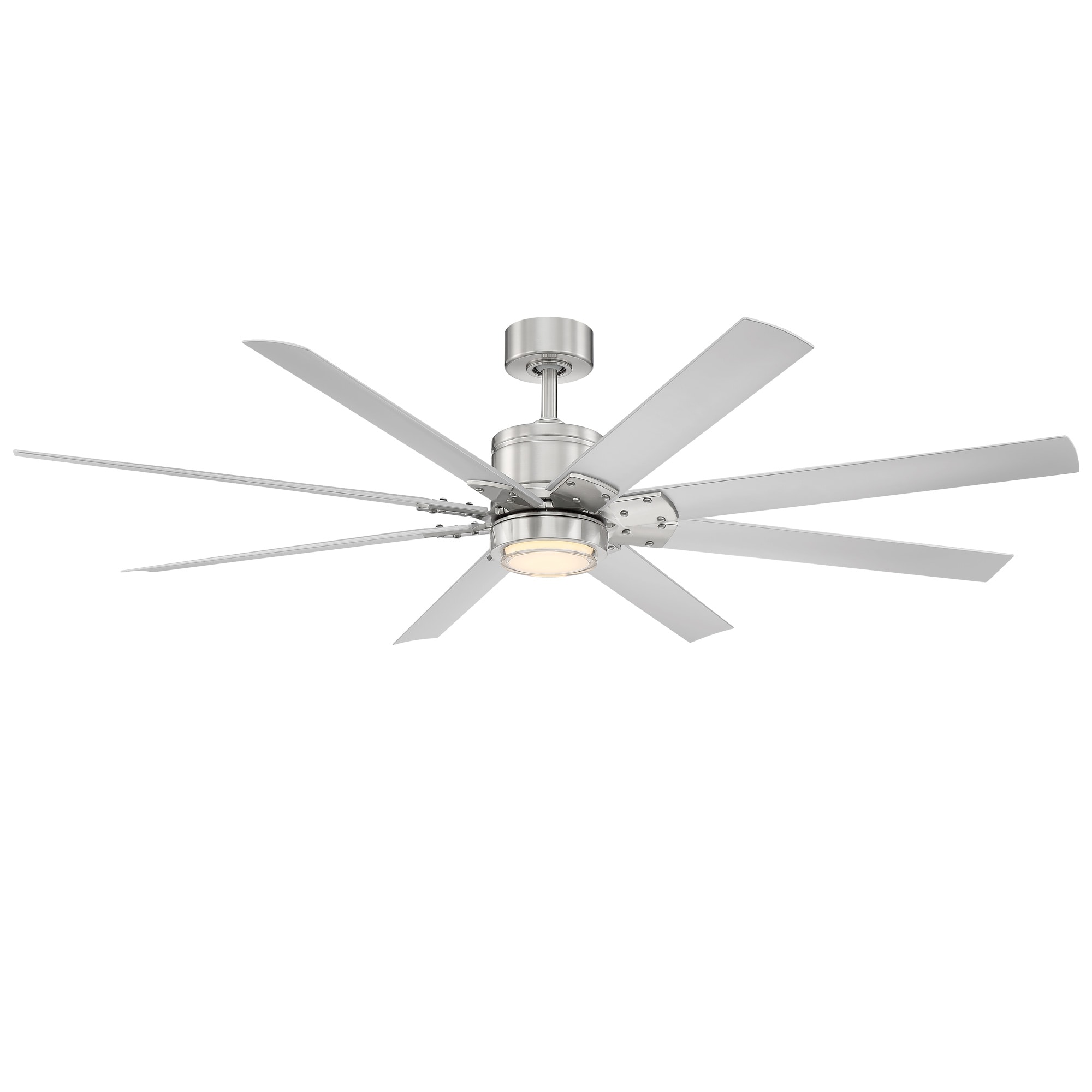 Hunter Coriolis SIMPLEconnect 60-in Matte Silver with Light Gray Oak Blades LED Indoor Smart Ceiling Fan with Light and Remote (5-Blade) 51480 Sansujyuku sansujyuku.com