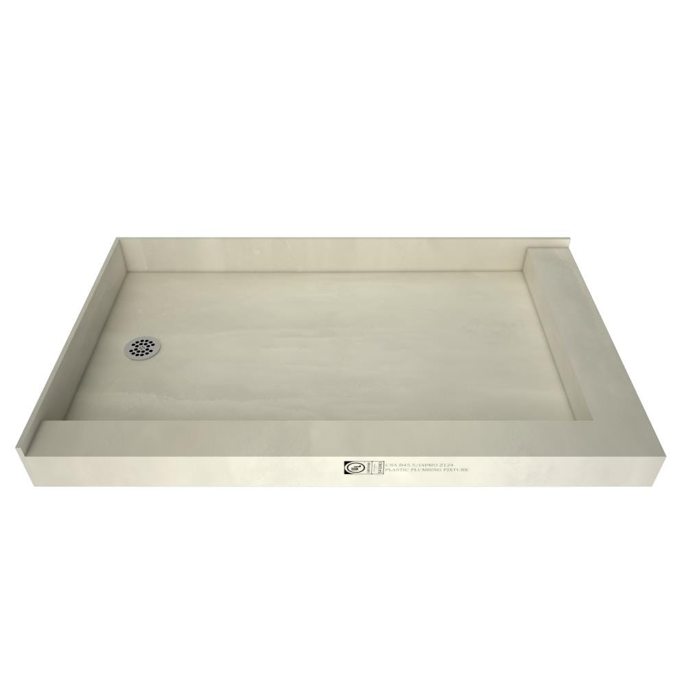 Tile Redi P3048LDR-PVC 30-in W x 48-in L Left Made for tile Double Threshold Rectangle Corner Shower Pan with 4.5-in H Threshold