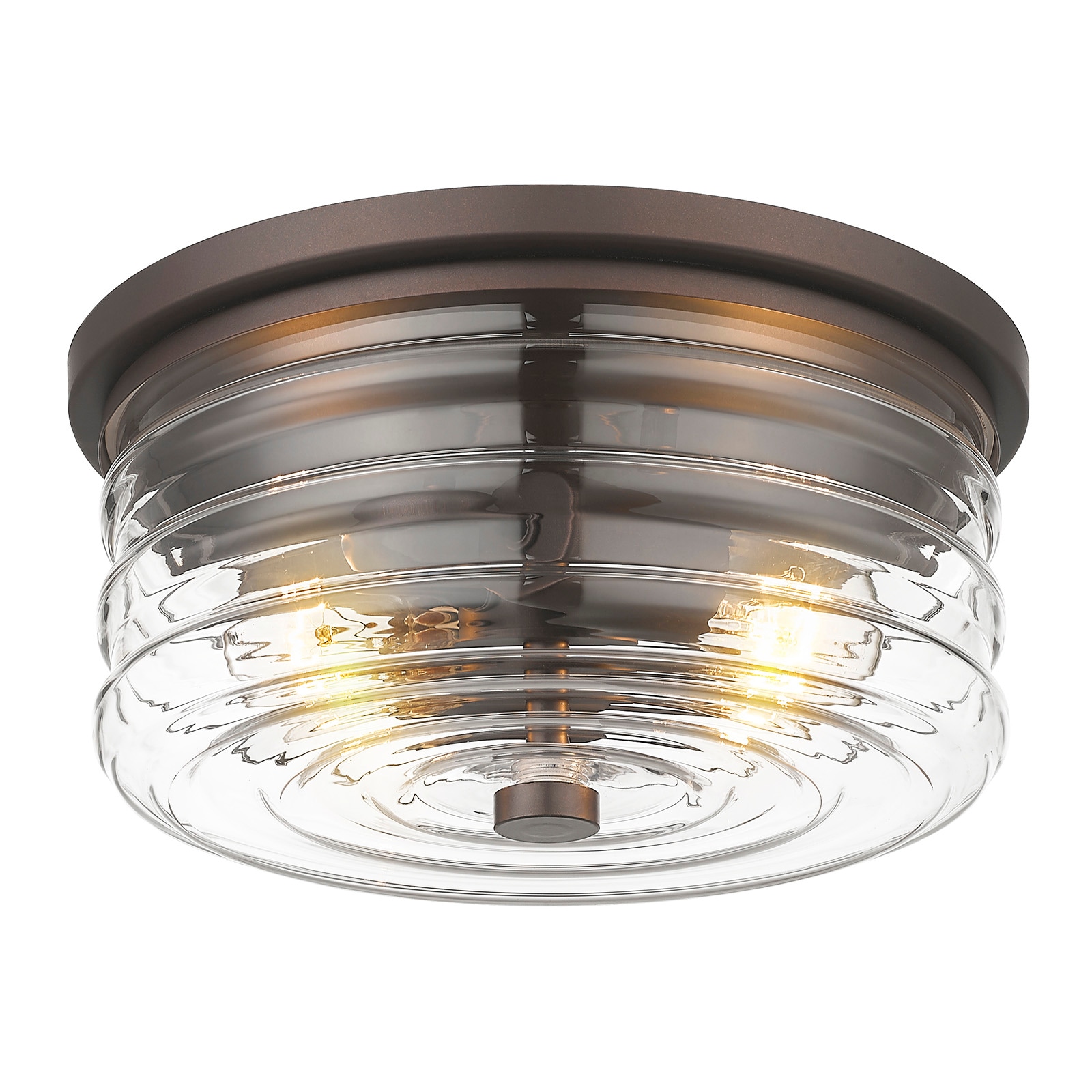 LTMATE LS5HZG45F-ORB JAZAVA 2 -Light 10.6-in Oil-rubbed Bronze Flush Mount Light