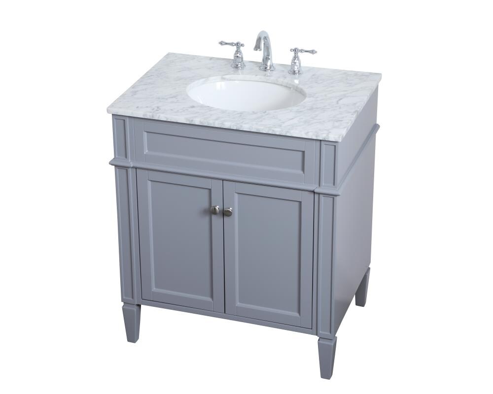 Elegant Decor First Impressions 30-in Gray Undermount Single Sink ...