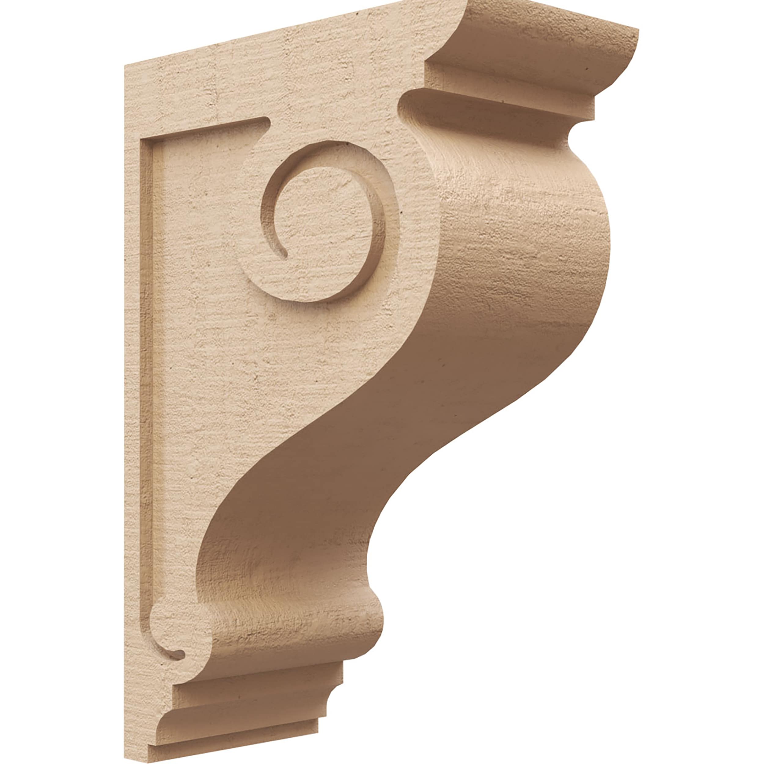 Ekena Millwork CORU07X14X21SCRRCPR 7-in x 14-in x 21-in Rough Cedar Woodgrain TimberThane Primed Urethane Paintable/Stainable Corbel