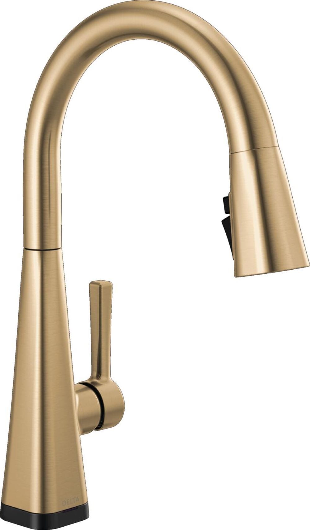 Delta 19802TLZ-CZ-DST Lenta Champagne Bronze Single Handle Deck-mount Touchless Pull-down Kitchen Faucet with Sprayer ( Deck Plate Included )