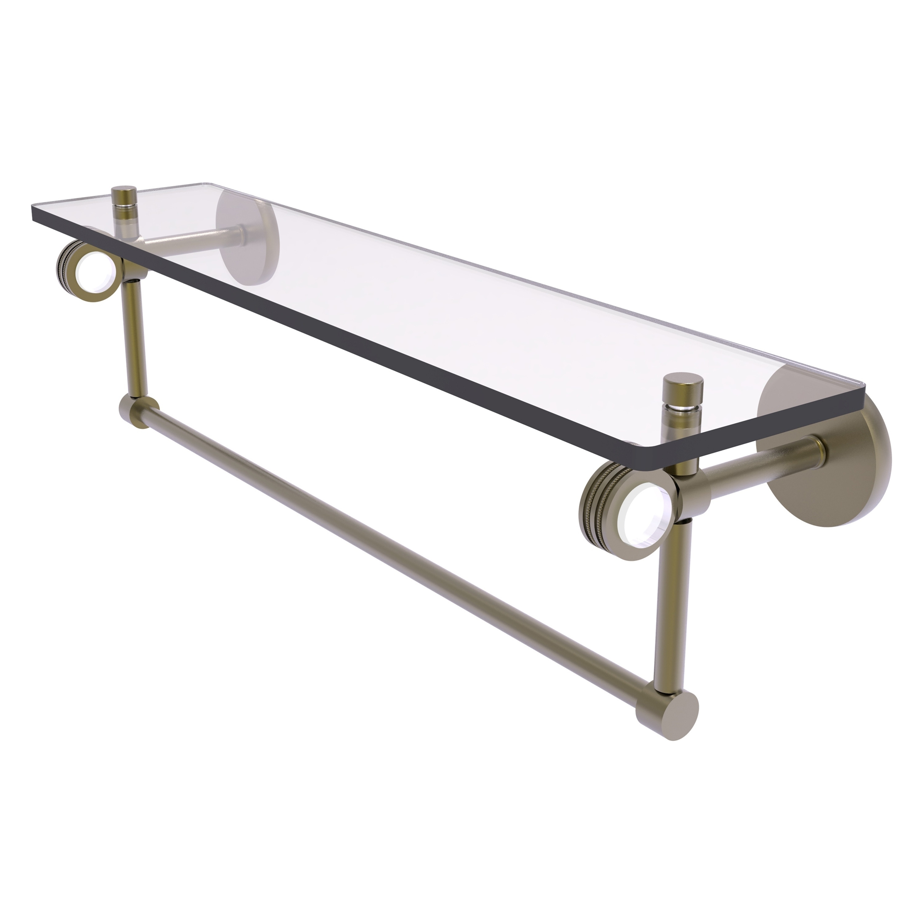 Allied Brass CV-1TBD-22-ABR Clearview Antique Brass Wall mount Bathroom Shelf ( 22-in x 6.2-in x 5-in )
