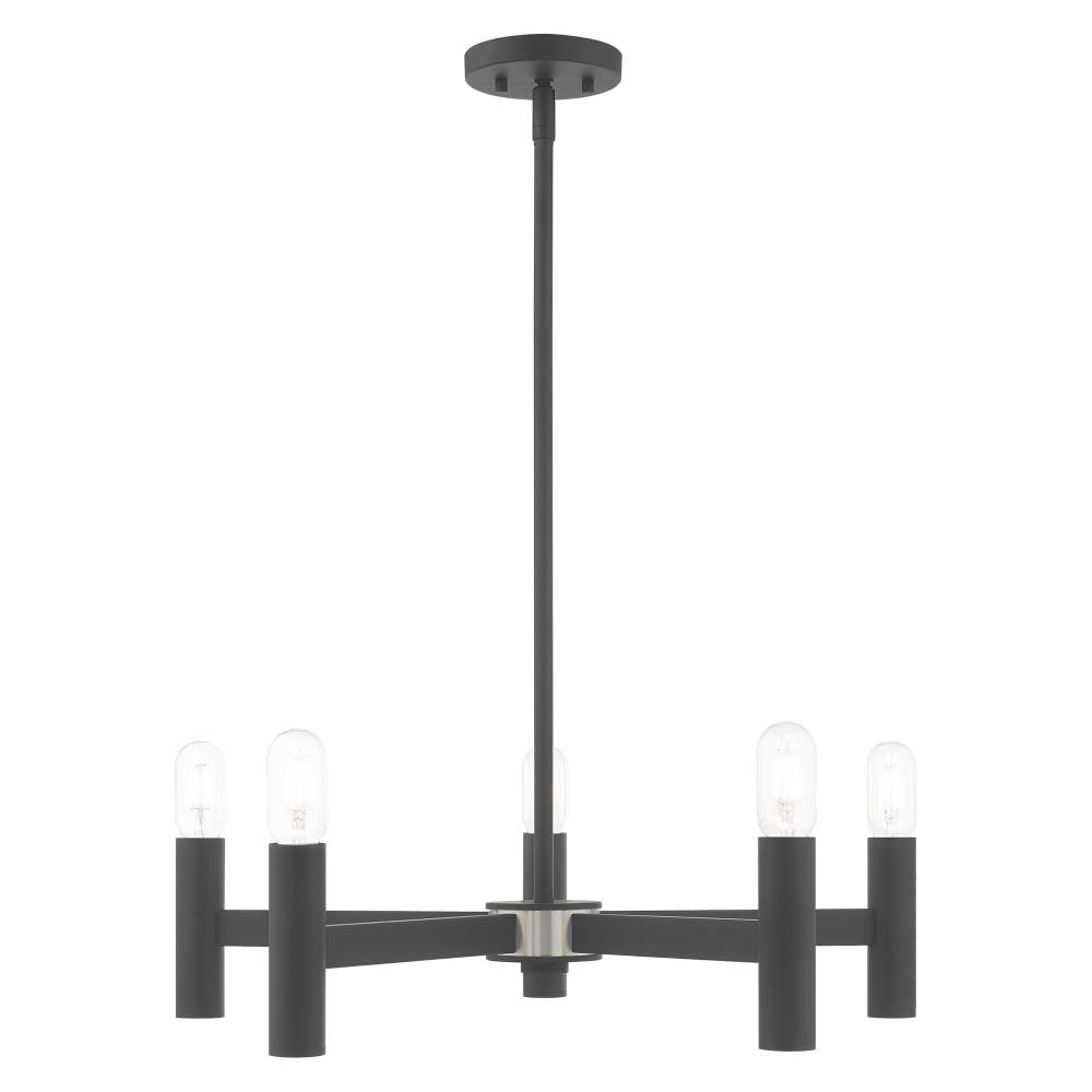 Copenhagen 5-Light Scandinavian Gray Steel Chandelier