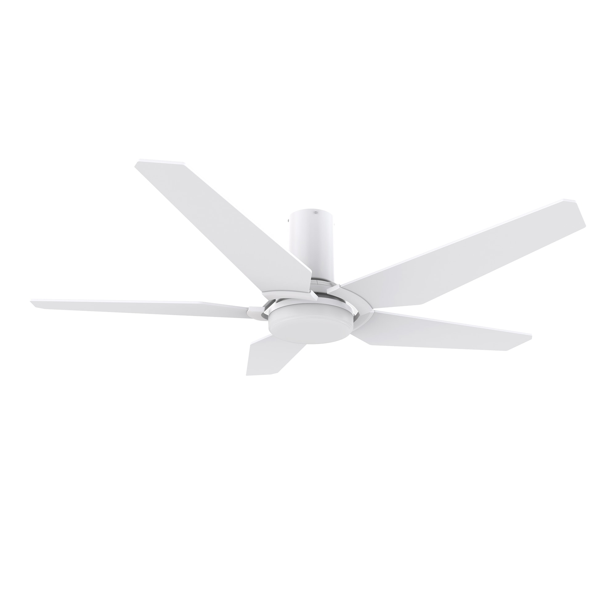 CARRO USA LS485B-L22-W1-1-FM Voyager 48-in Integrated LED Outdoor Flush Mount Smart White with White Blades Ceiling Fan With Light - Remote Included ( 5 -Blade )