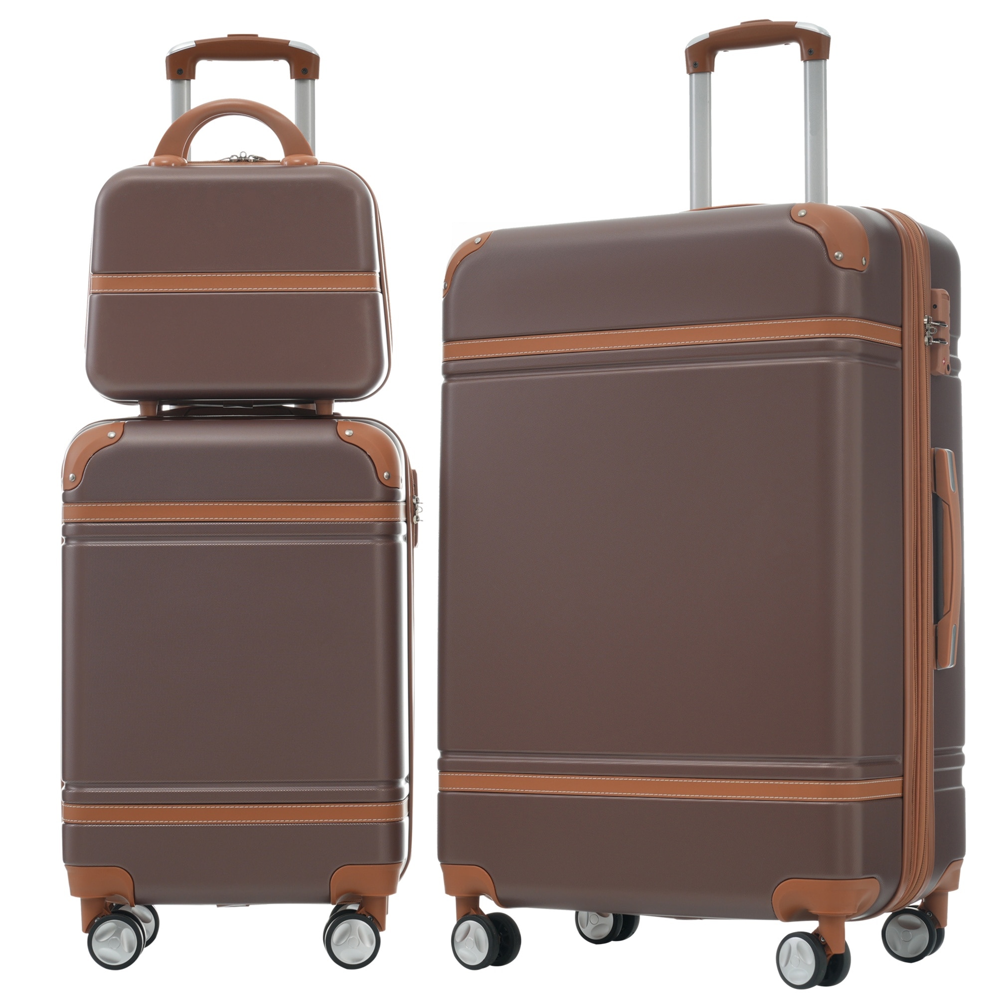 Boyel Living 3 Piece ABS Hardside Spinner Set with TSA Lock and Cosmetic Case