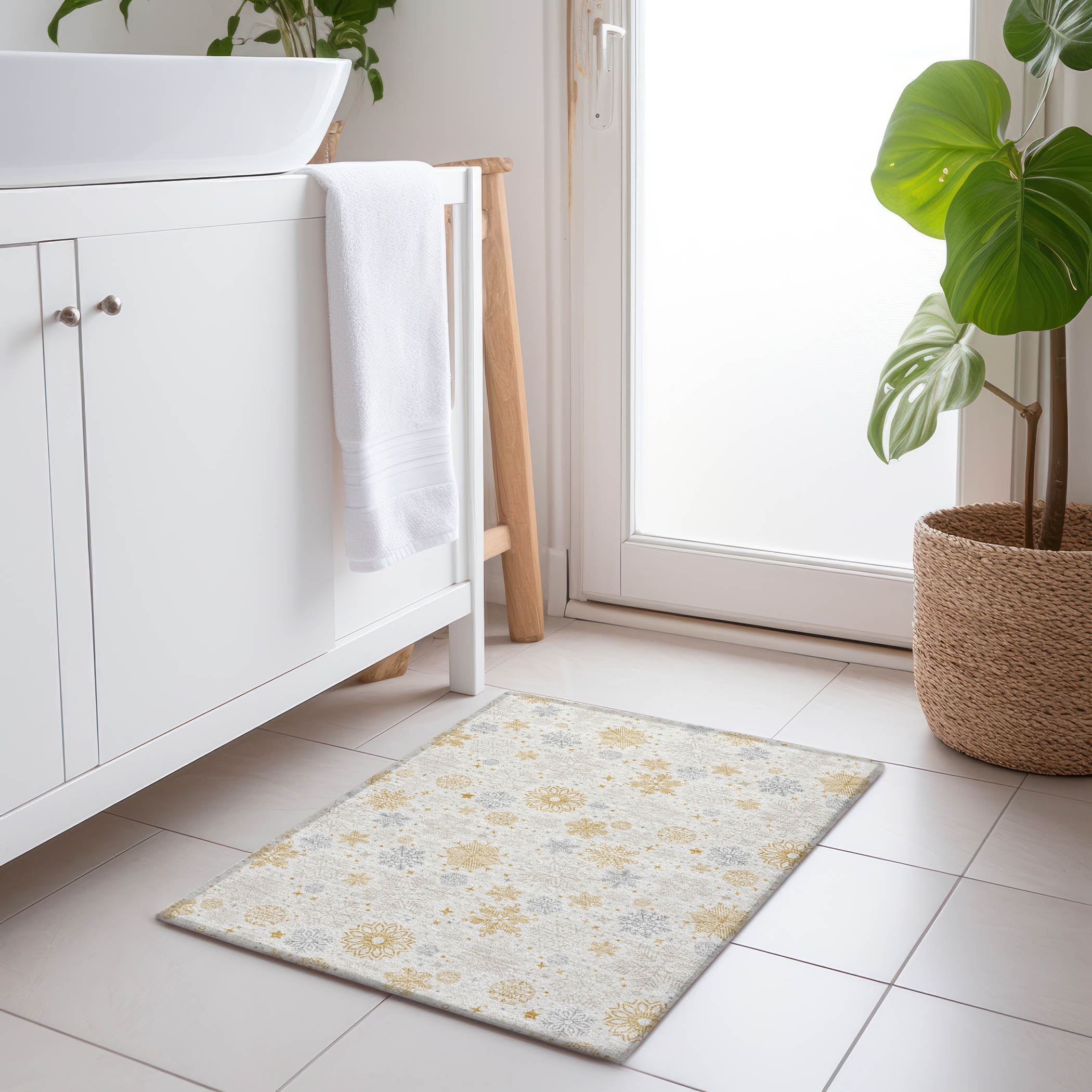 Addison Rugs ACN1823IV20X30 Chantille ACN1823IV 1 x 2 (ft) Loomed Polyester Ivory Rectangular Indoor/Outdoor Machine washable Area rug