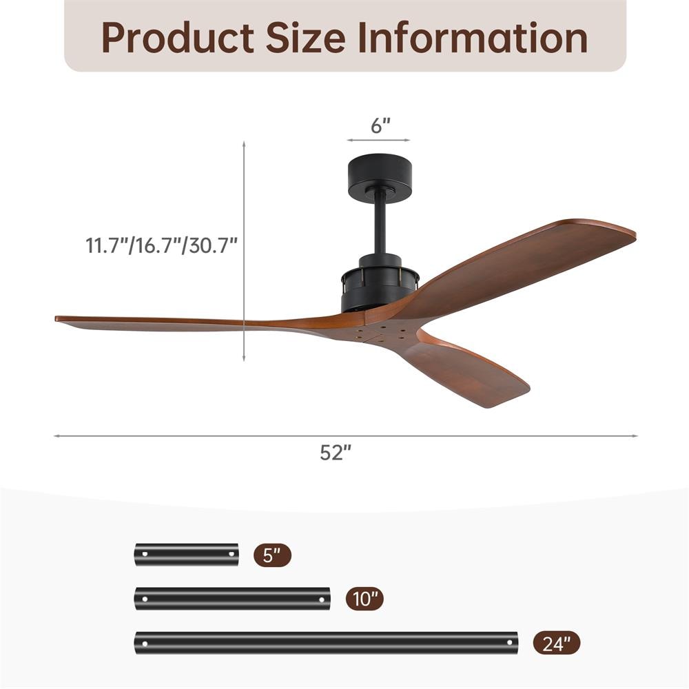 Sofucor LW-6005-1-BK-DC-WD Ceiling-Fans - View #5